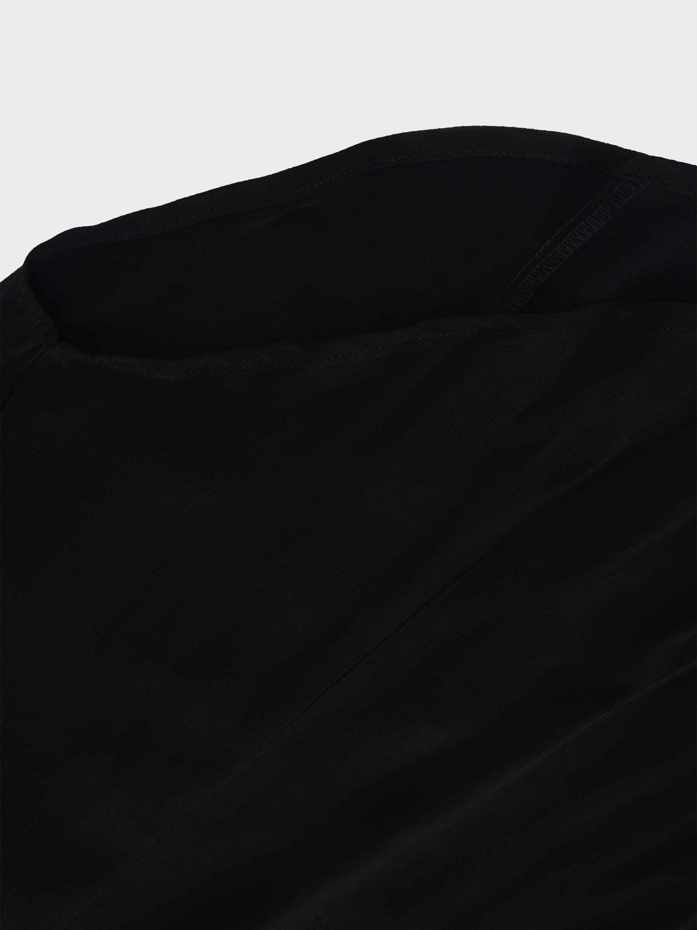 High Waist Drawstring Maternity Dress-Black