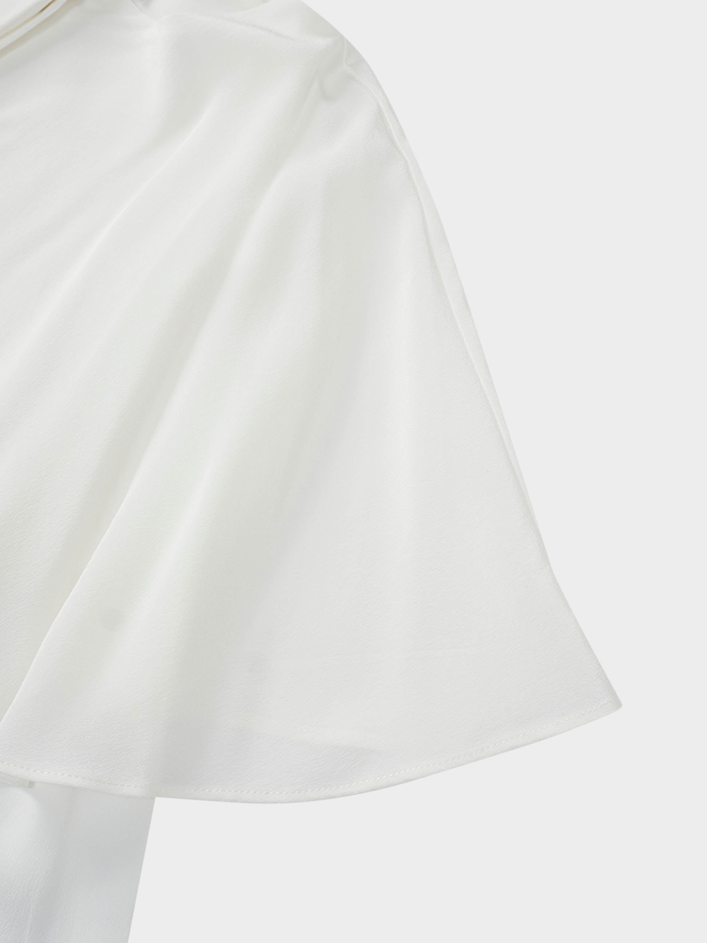 Silk Cape Blouse-Cream