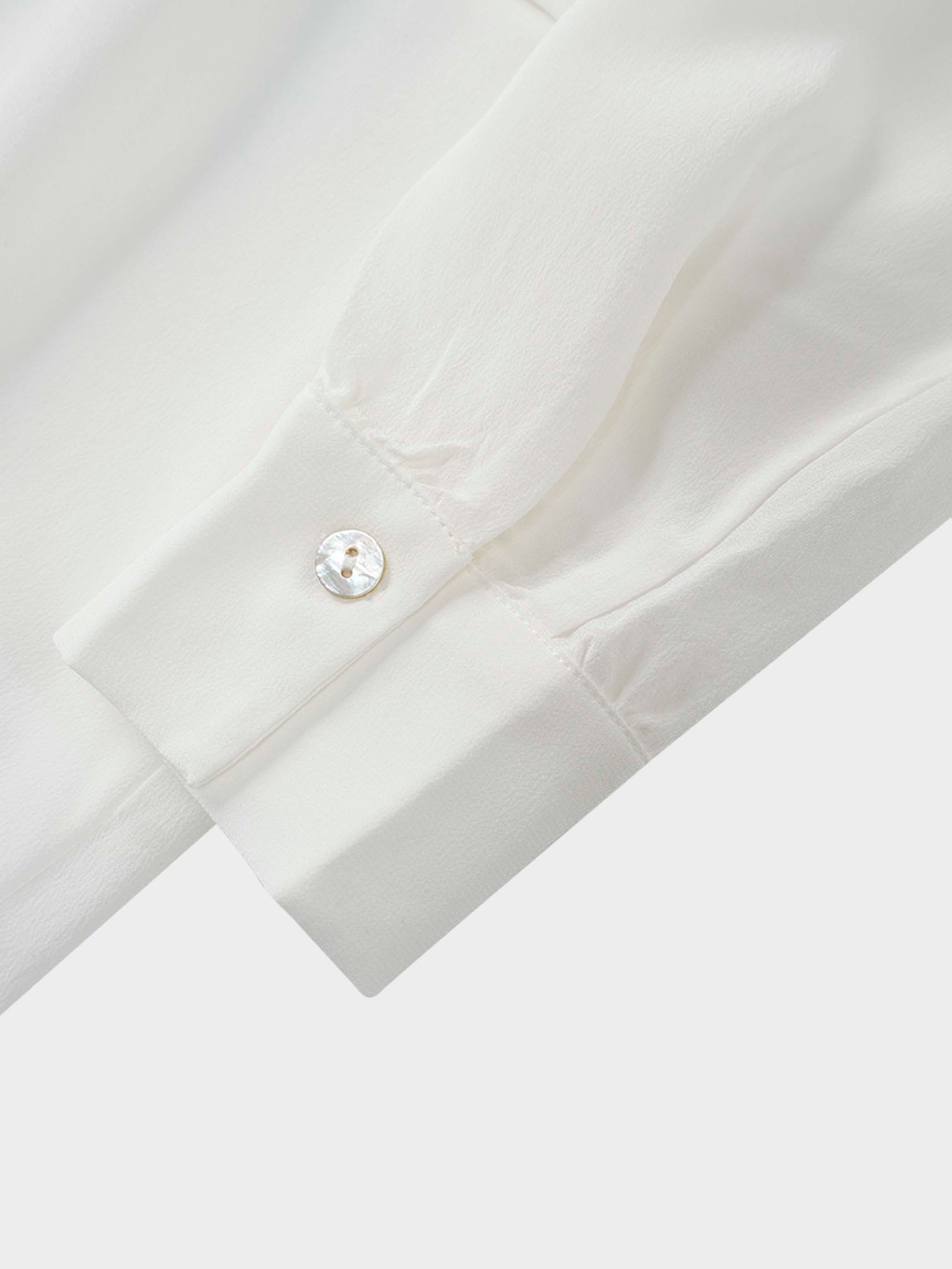 Silk Cape Blouse-Cream