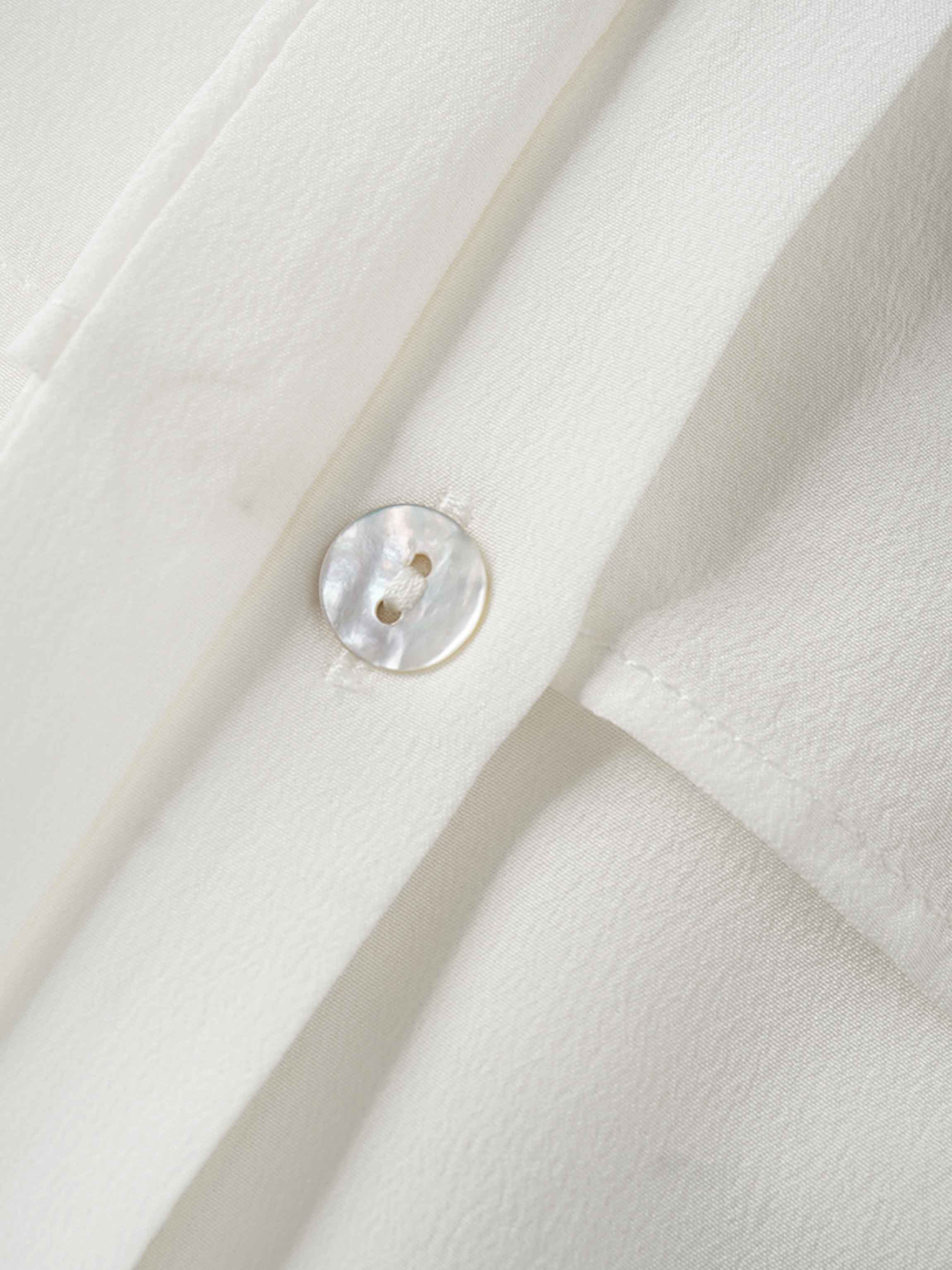 Silk Cape Blouse-Cream