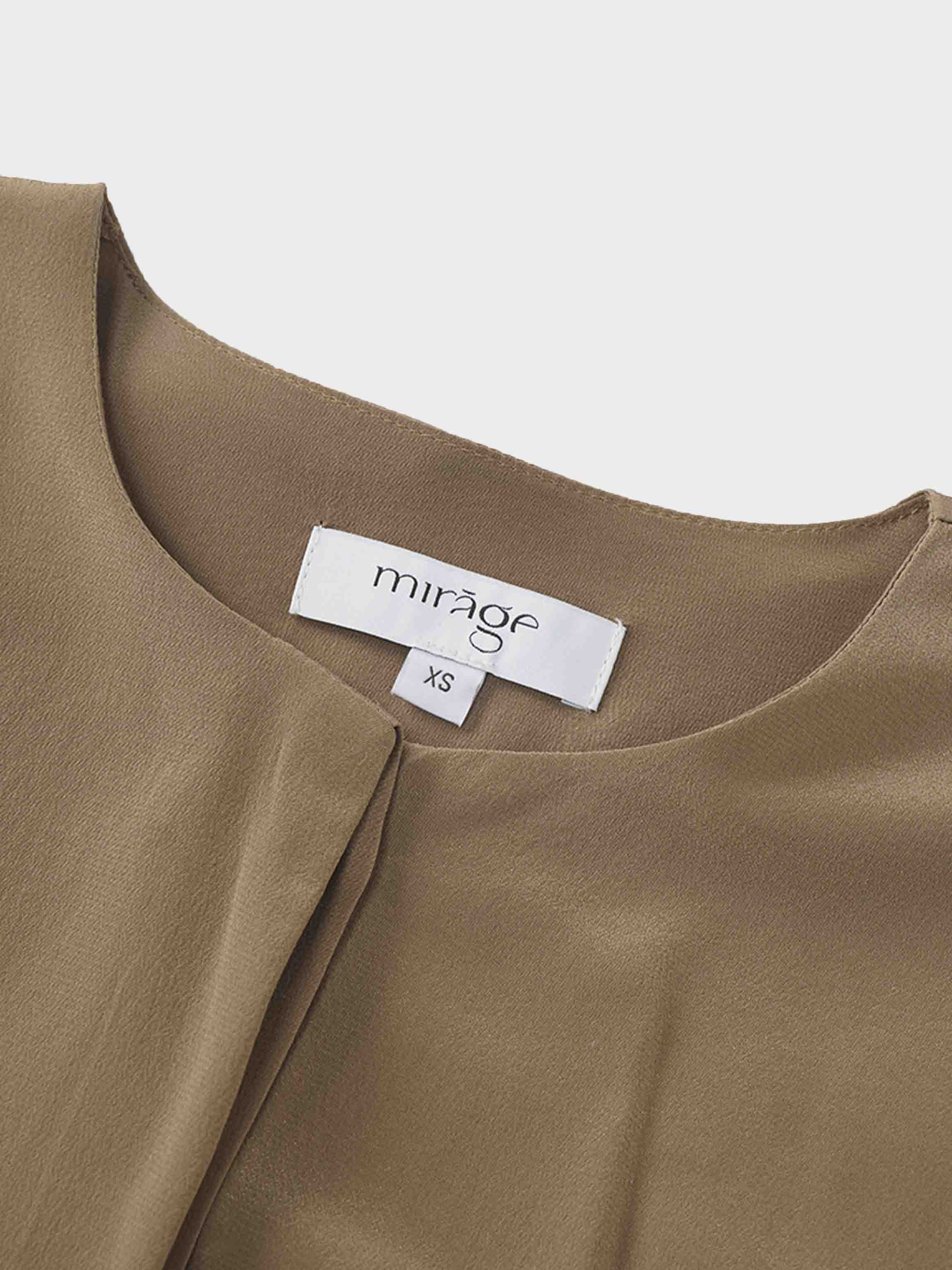 Silk Cape Blouse-Golden Olive