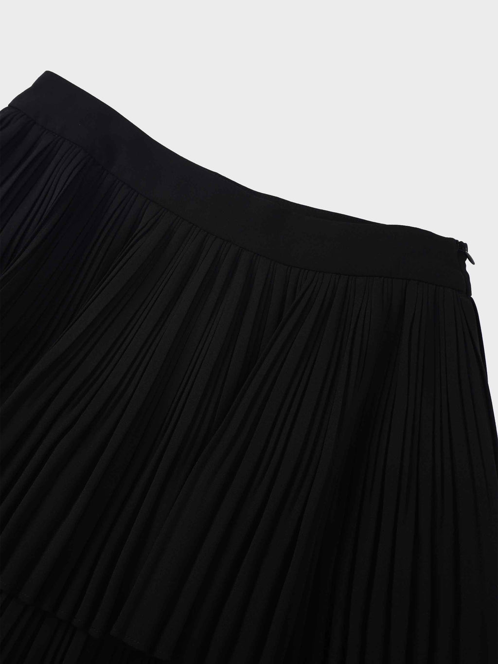 Pleated Layer Skirt 37"-Black