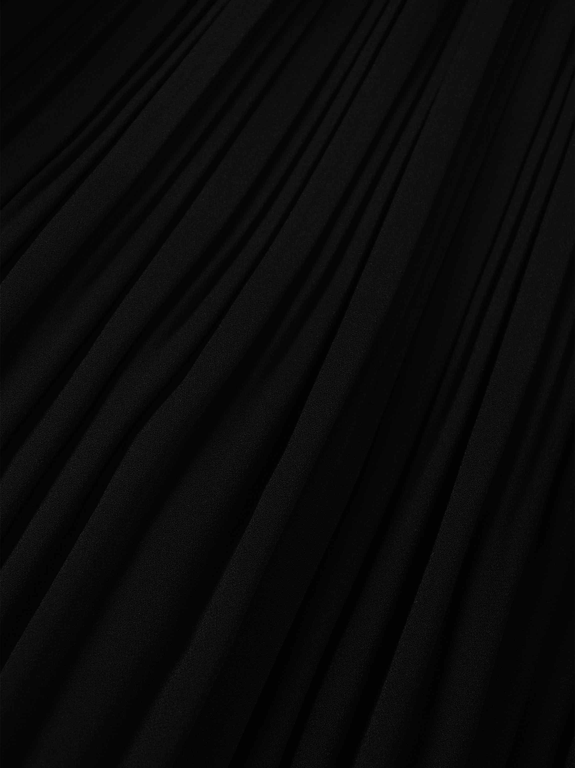 Pleated Layer Skirt 37"-Black