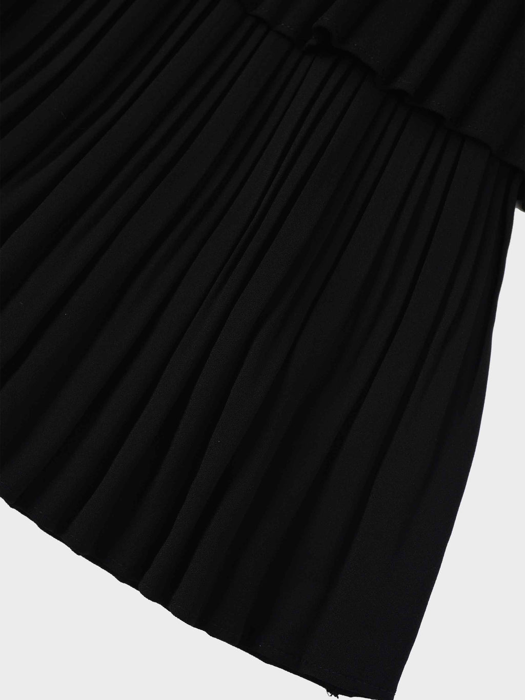 Pleated Layer Skirt 37"-Black