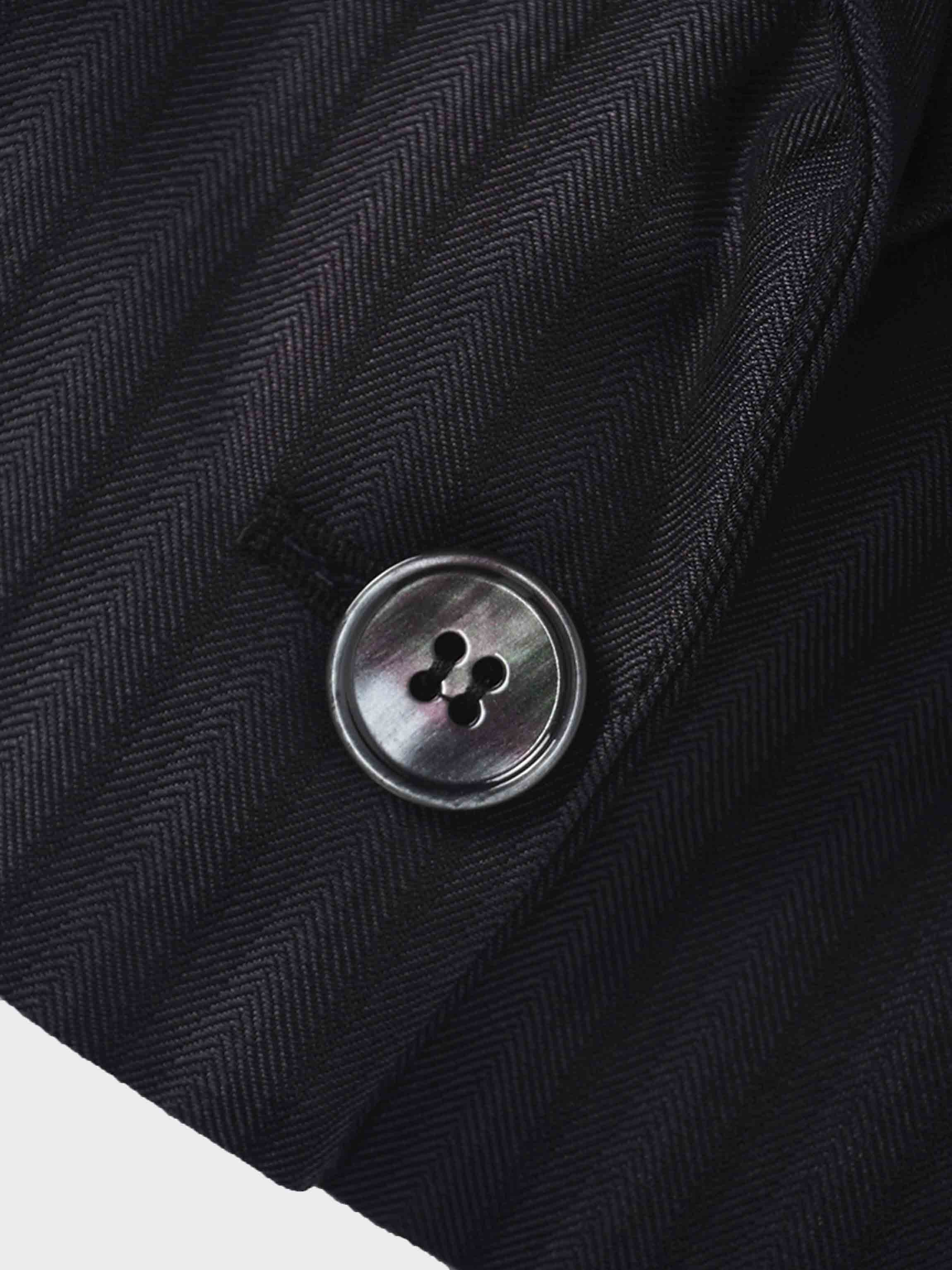 Herringbone Crop Beaded Blazer-Grey/Black