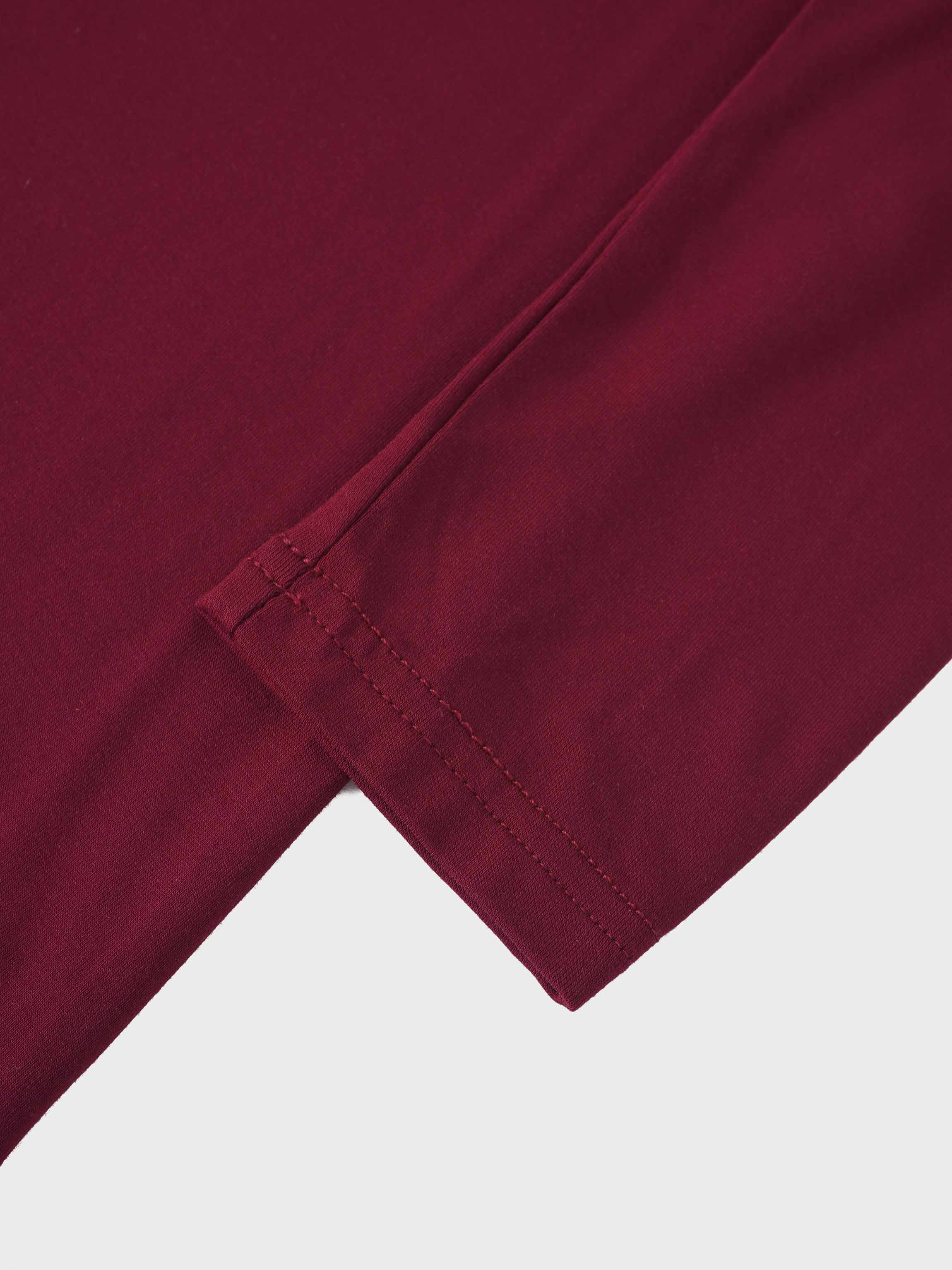 Modal Turtleneck Long Sleeve-Burgundy