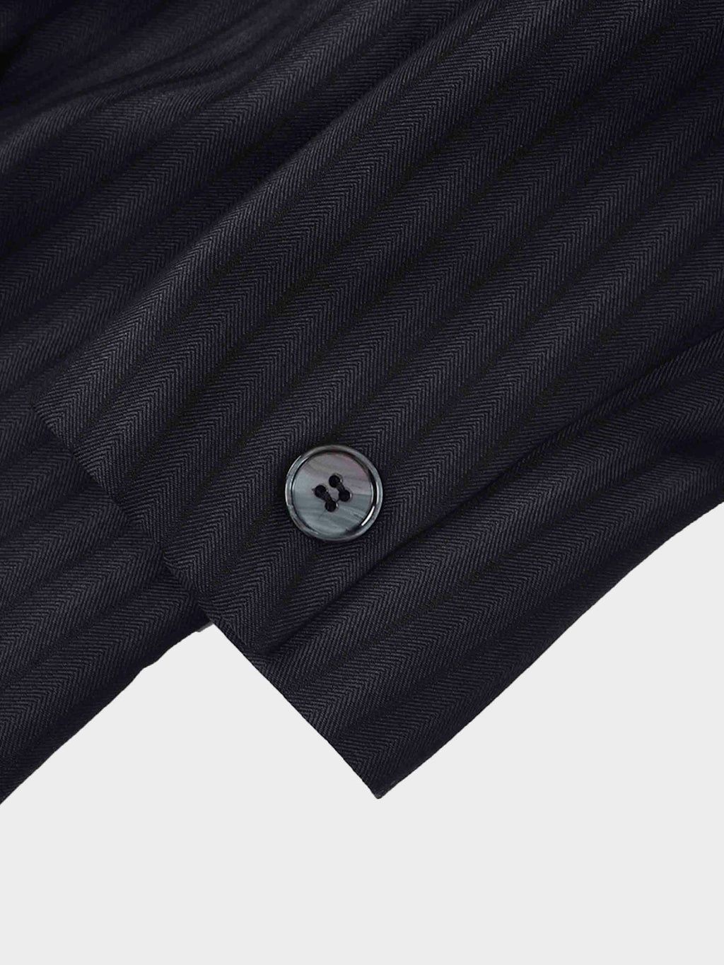 Herringbone Crop Beaded Blazer-Grey/Black