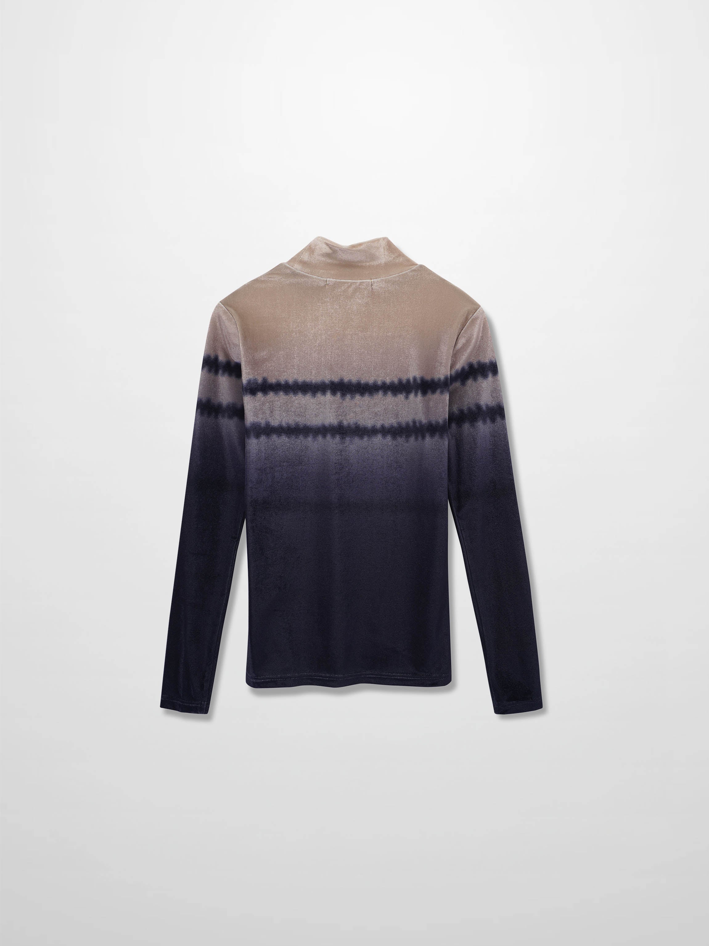 Velvet Printed Turtleneck-Ombre