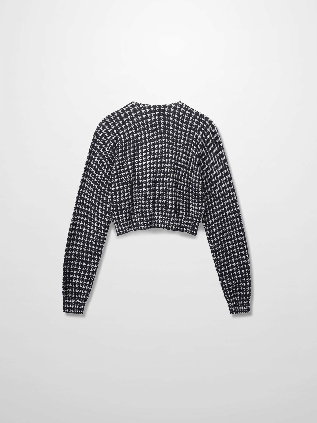 Printed Cardigan Short-Black and White Houndstooth