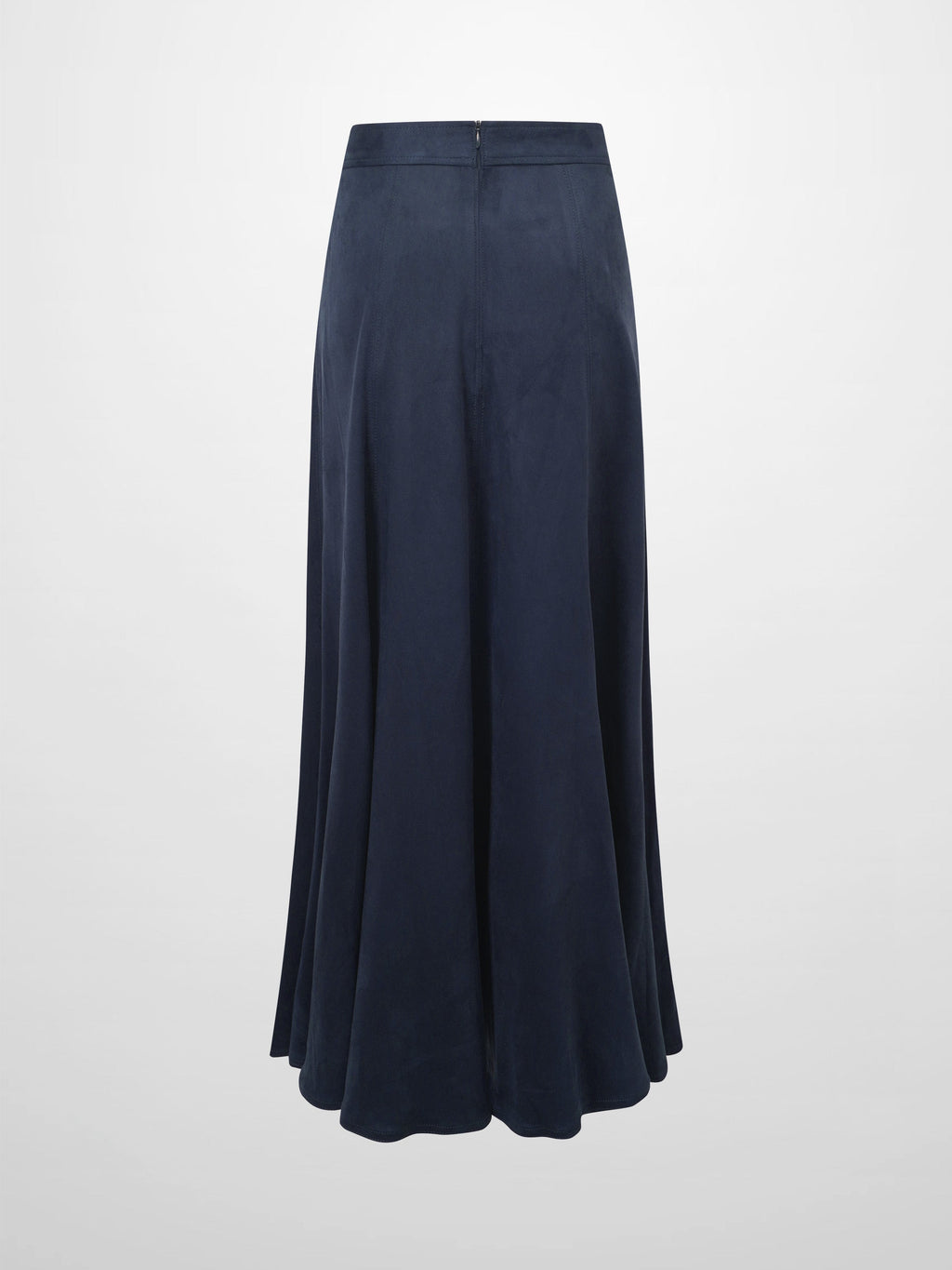 Suede Trumpet Skirt-Navy