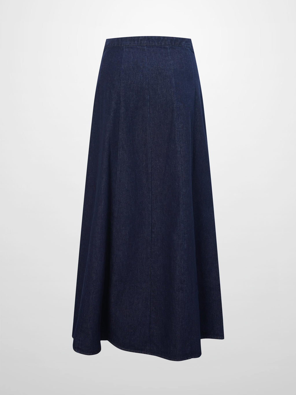 Tailored Seamed Denim Skirt-Blue