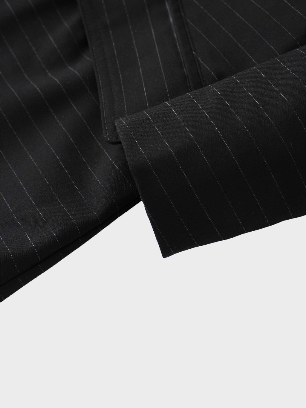 Gold Button Pinstripe Blazer-Black