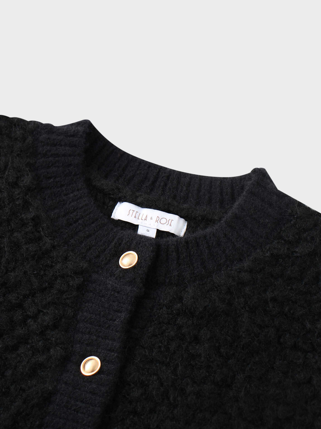 Ribbed Knit Mohair Cardigan Jacket-Black