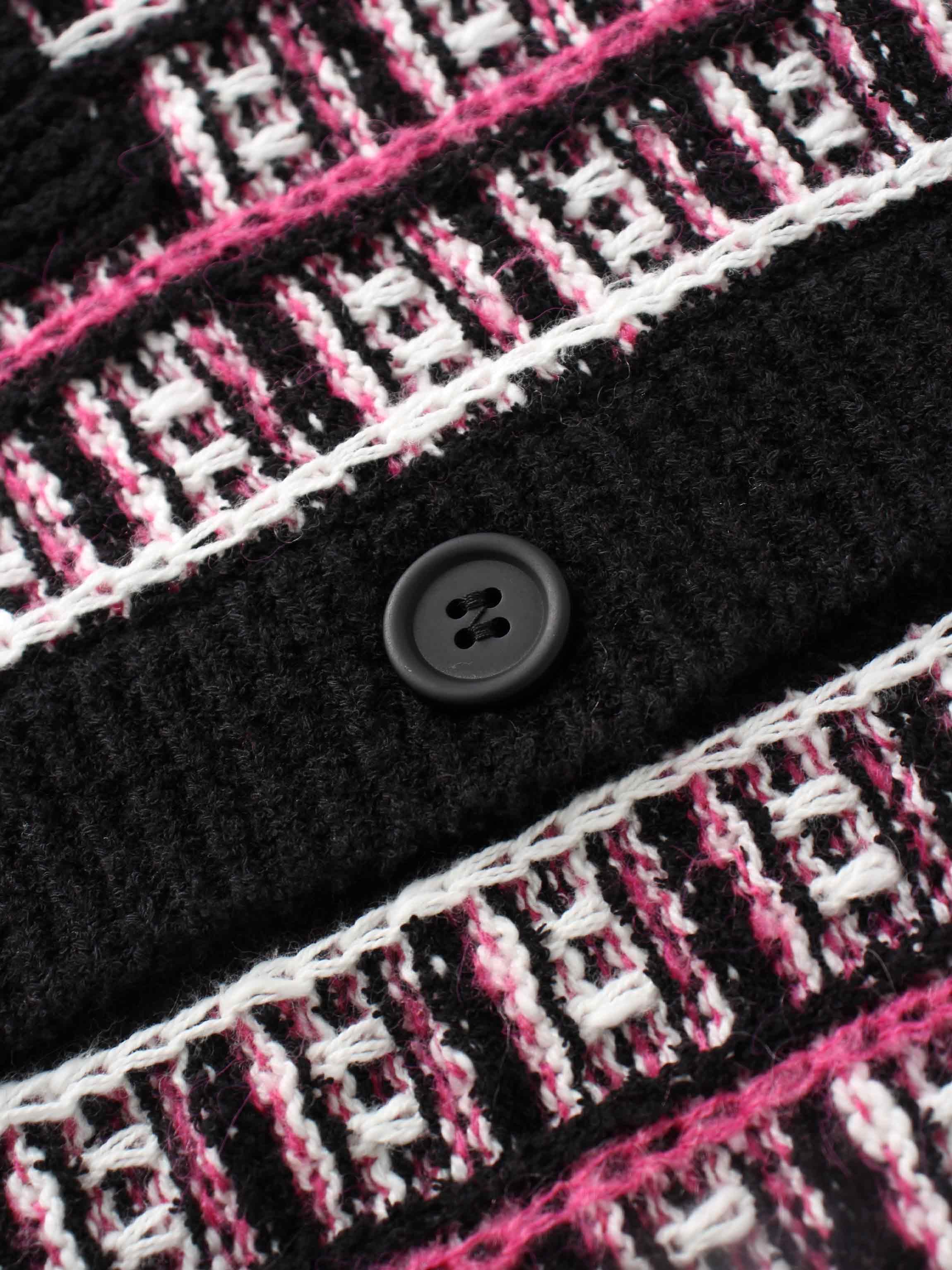 Boucle Knit Cardigan-Pink