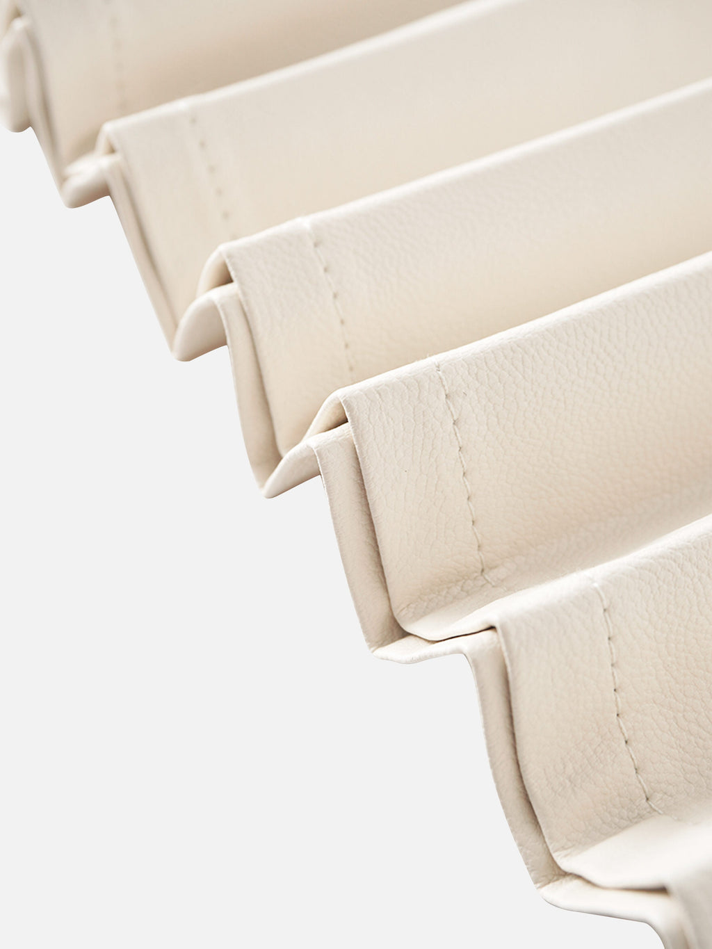 Accordion Pleated Faux Leather Skirt-Ivory