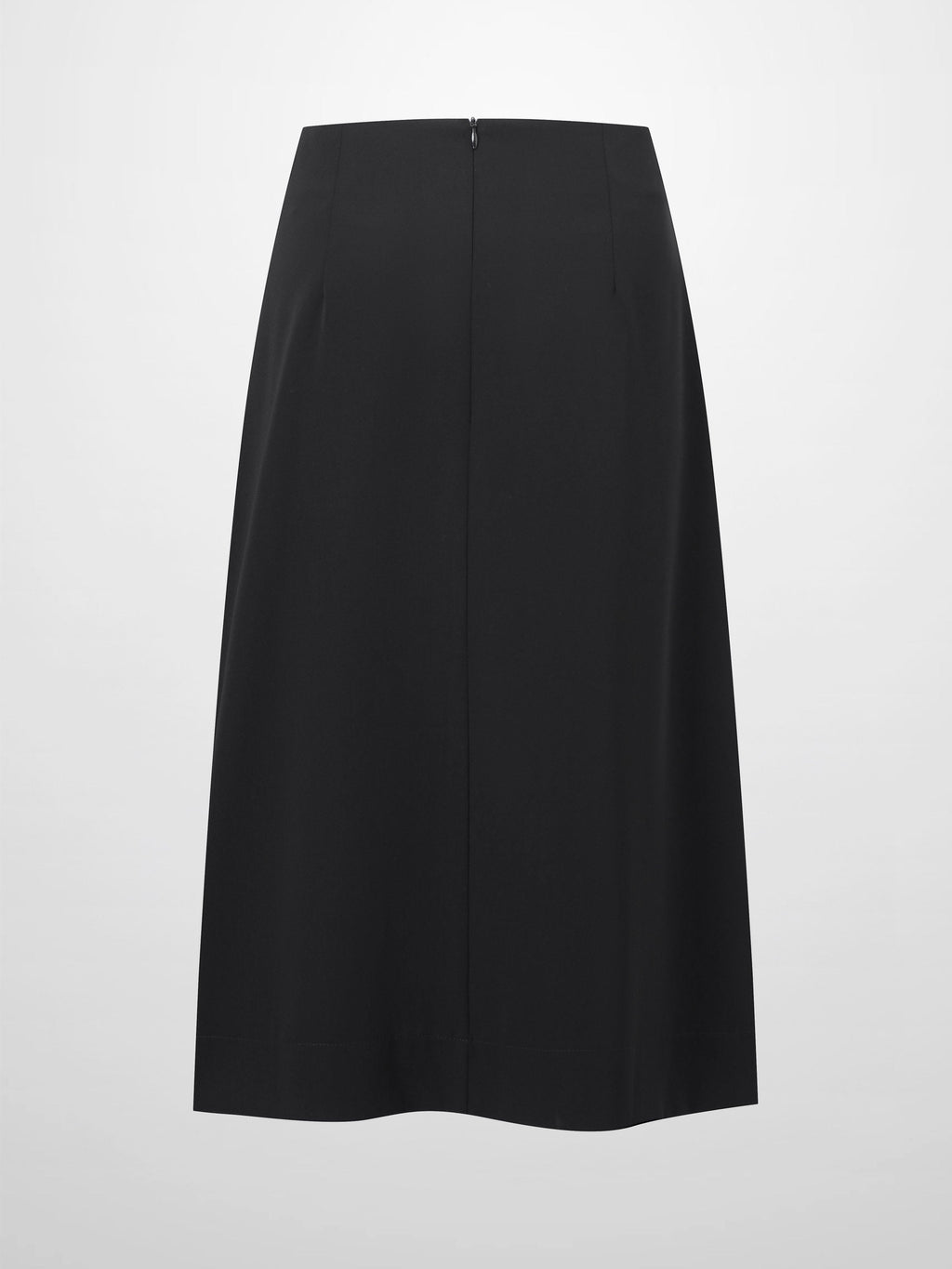 Side Pleat A-Line Short Skirt-Black