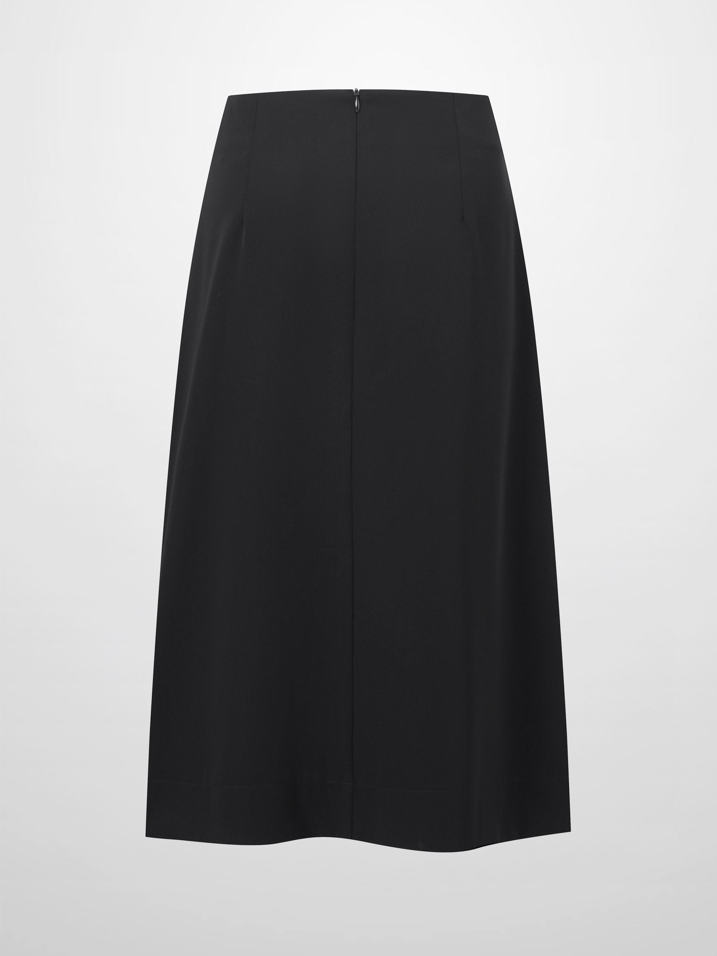 Side Pleat A-Line Short Skirt-Black