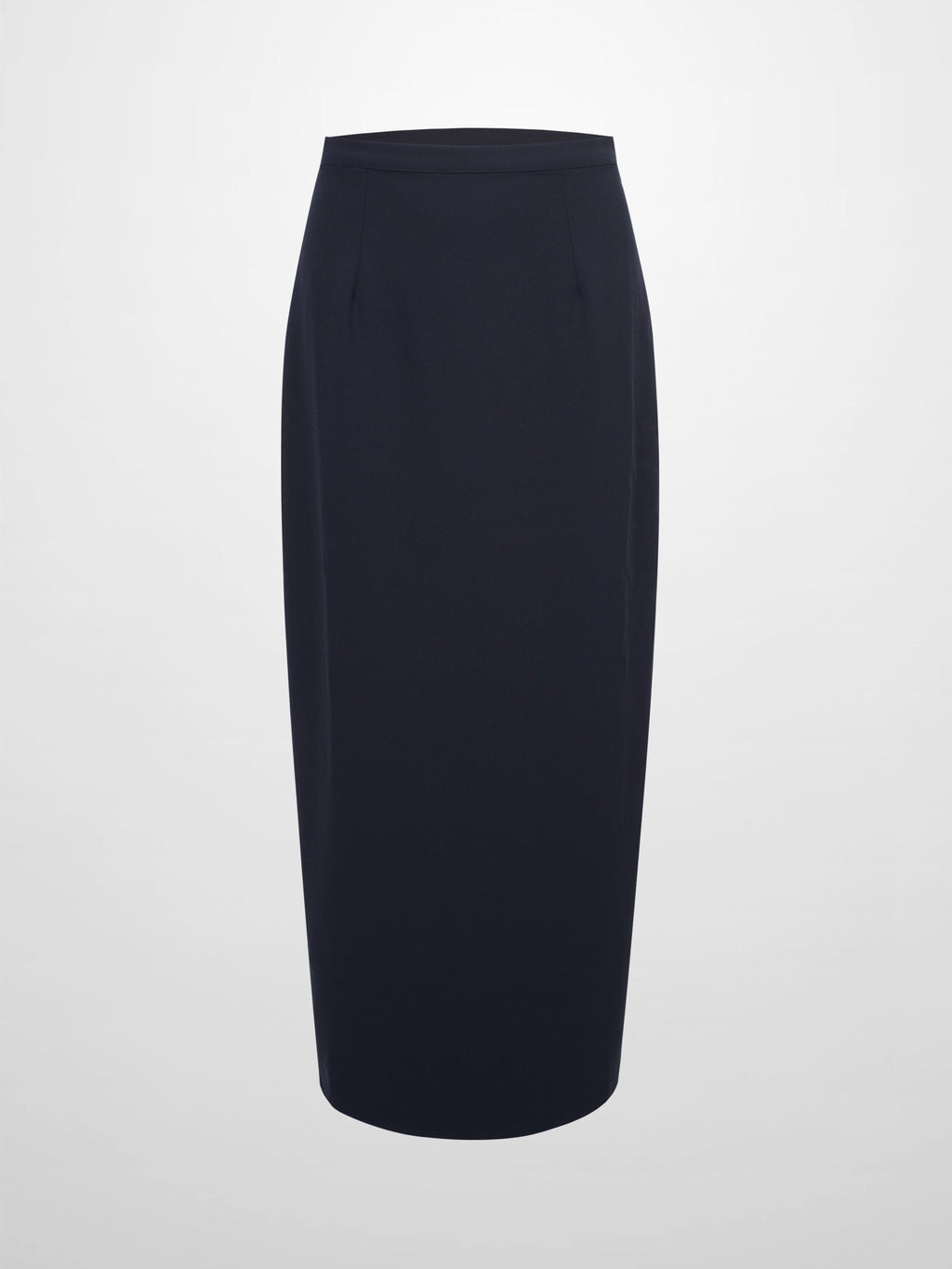 Straight Kick Pleat Maxi Skirt-Navy