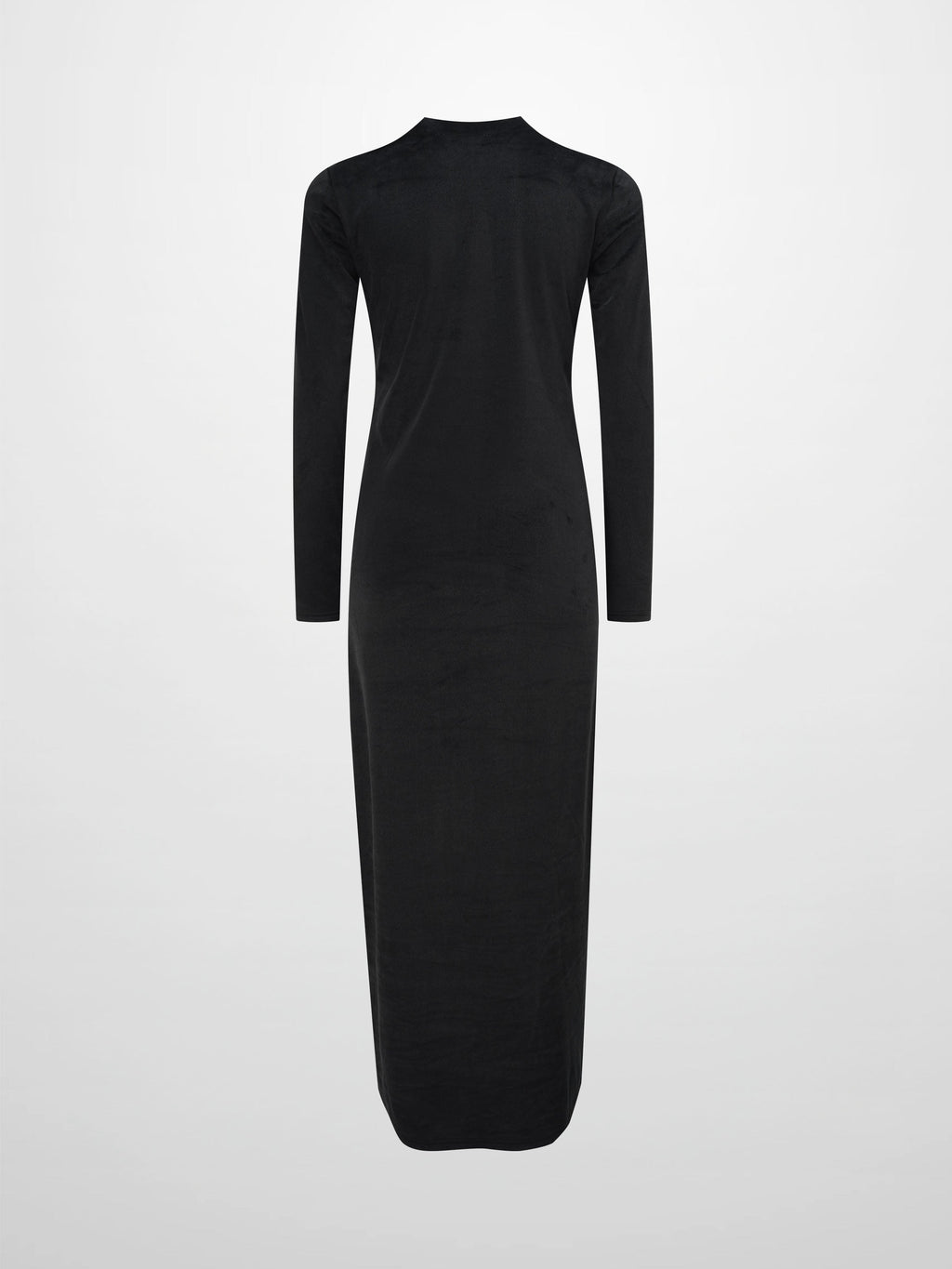 Velour Button Down Maxi Dress-Black