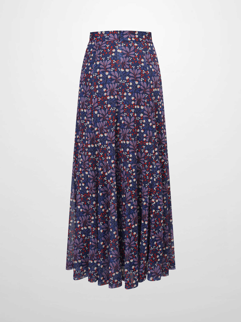 Mesh Trumpet Skirt-Lilac Flower