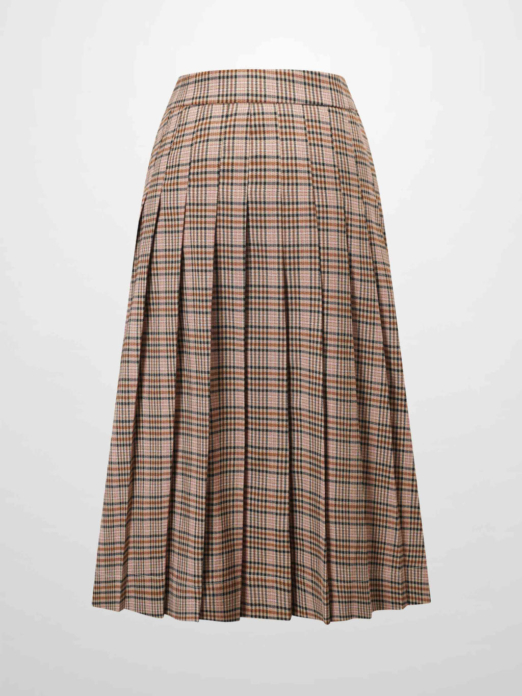 Side Bow Pleated Skirt-Pink Plaid