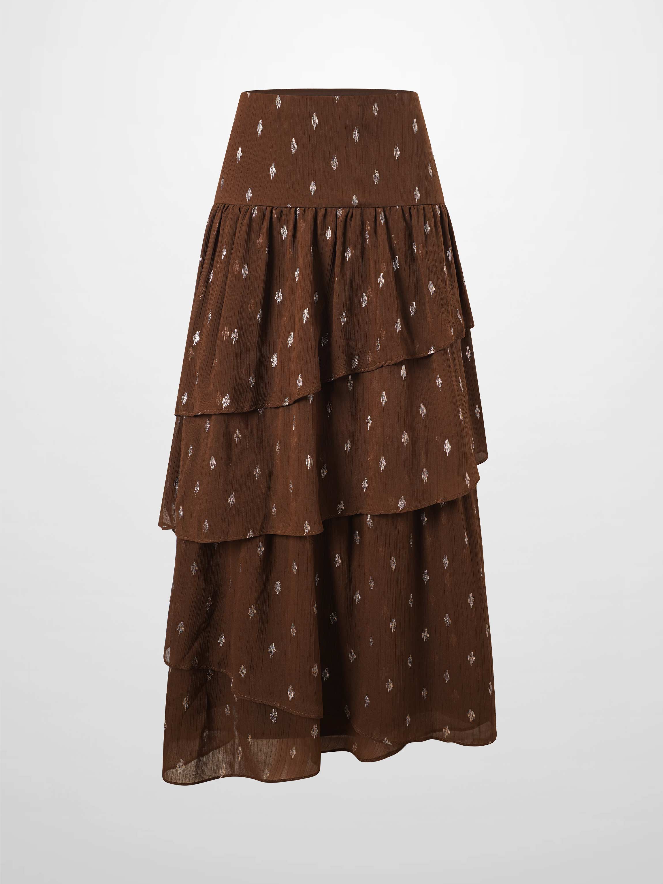 Chiffon Layered Skirt-Gold Brushed