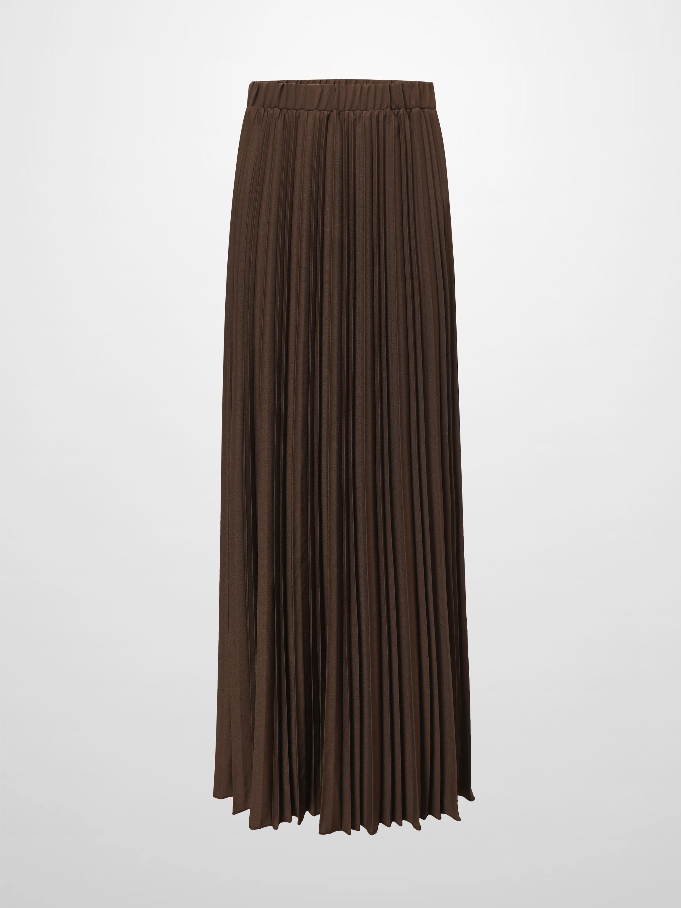Mix Pleat Skirt-Brown