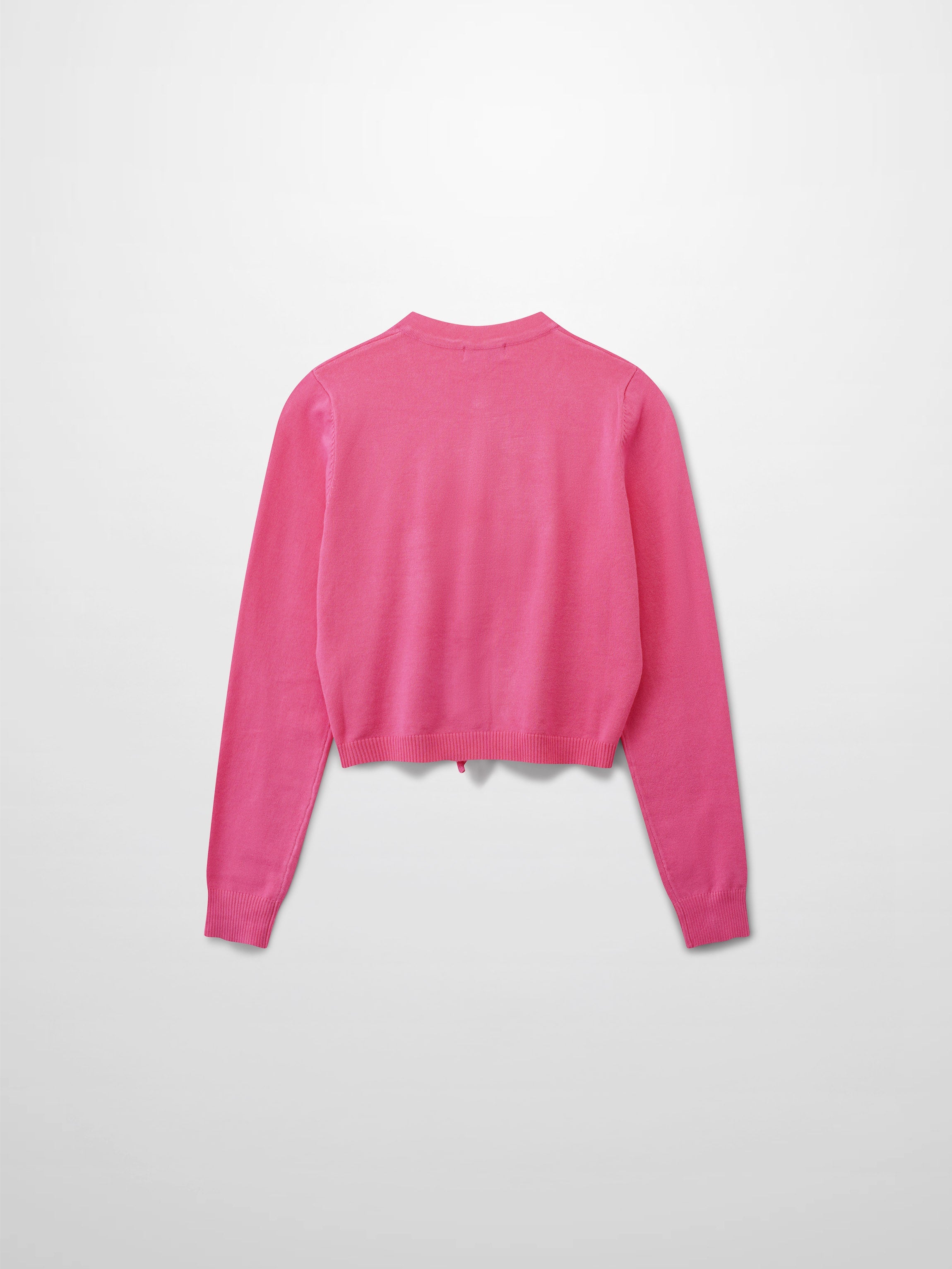 5 Bow Crop Cardigan-Pink