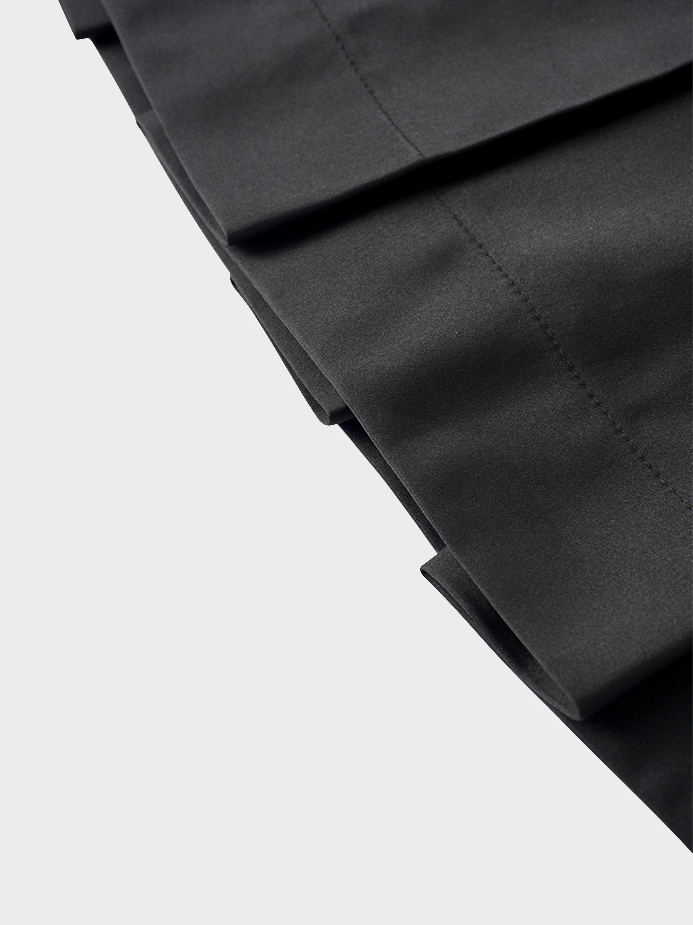 Lux Satin Pleated Skirt 26"-Black