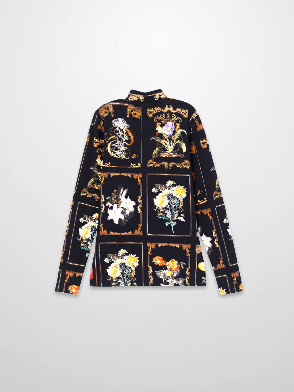 Printed Modal Turtleneck-Floral Portrait