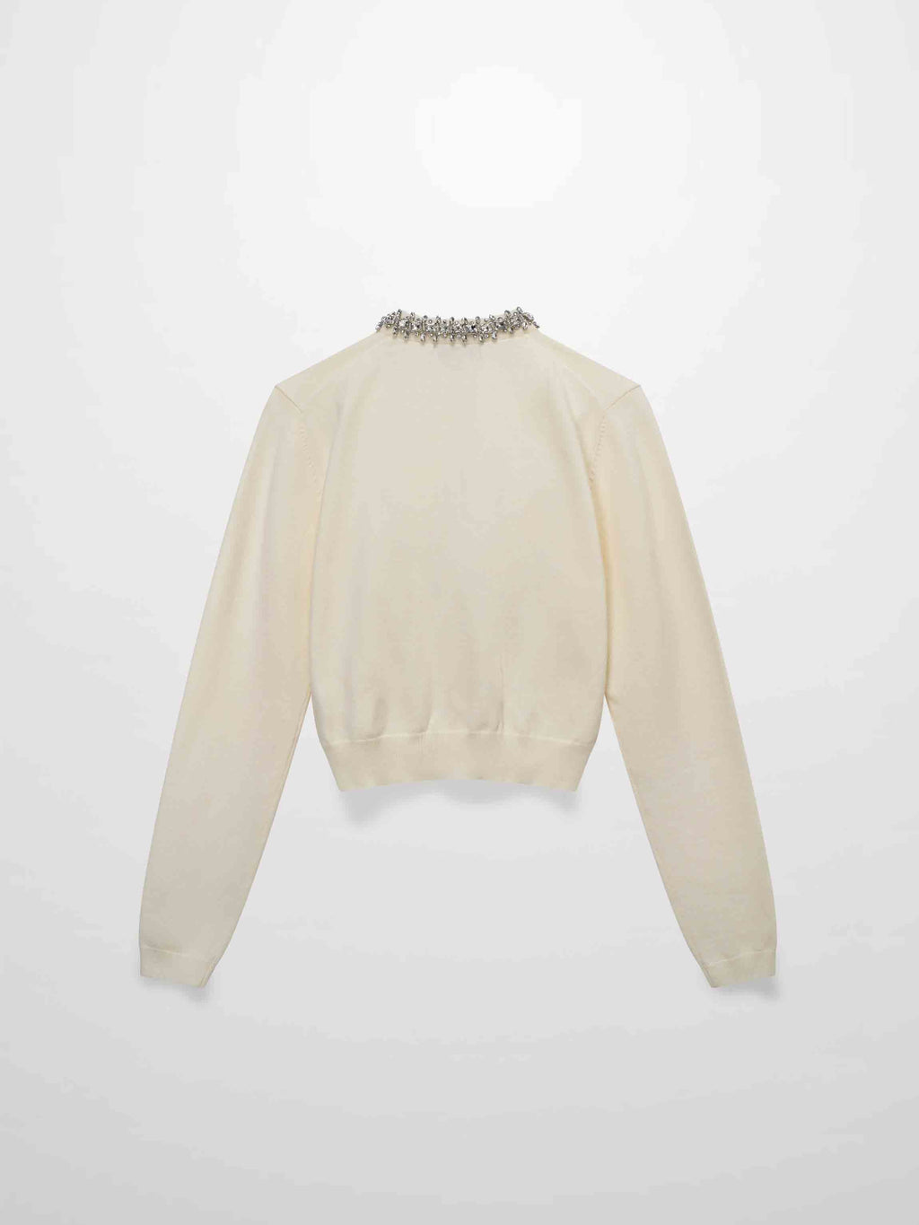 Embellished Cardigan Sweater-Cream