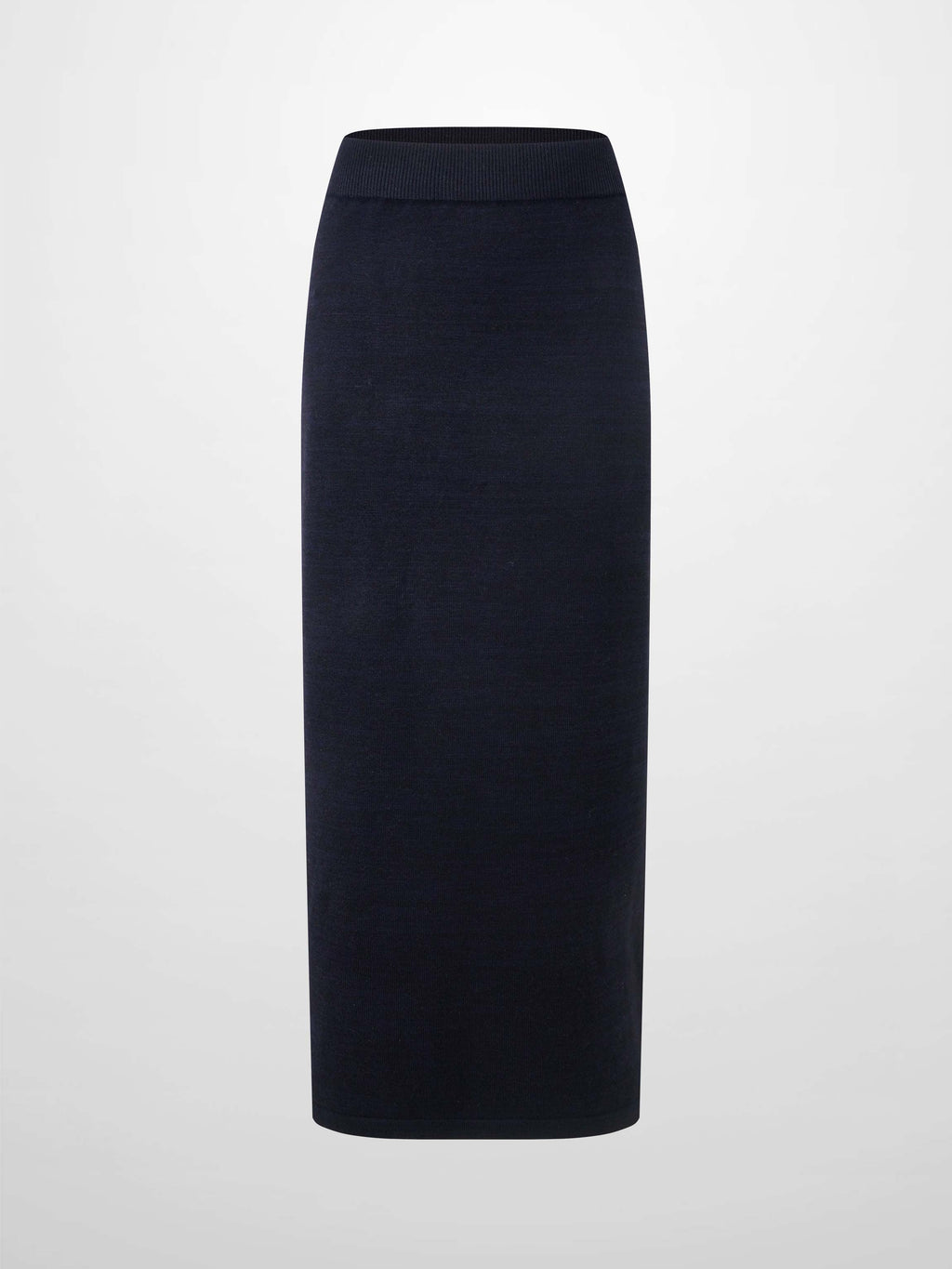 Side Zipper Straight Maxi Skirt-Black/Blue