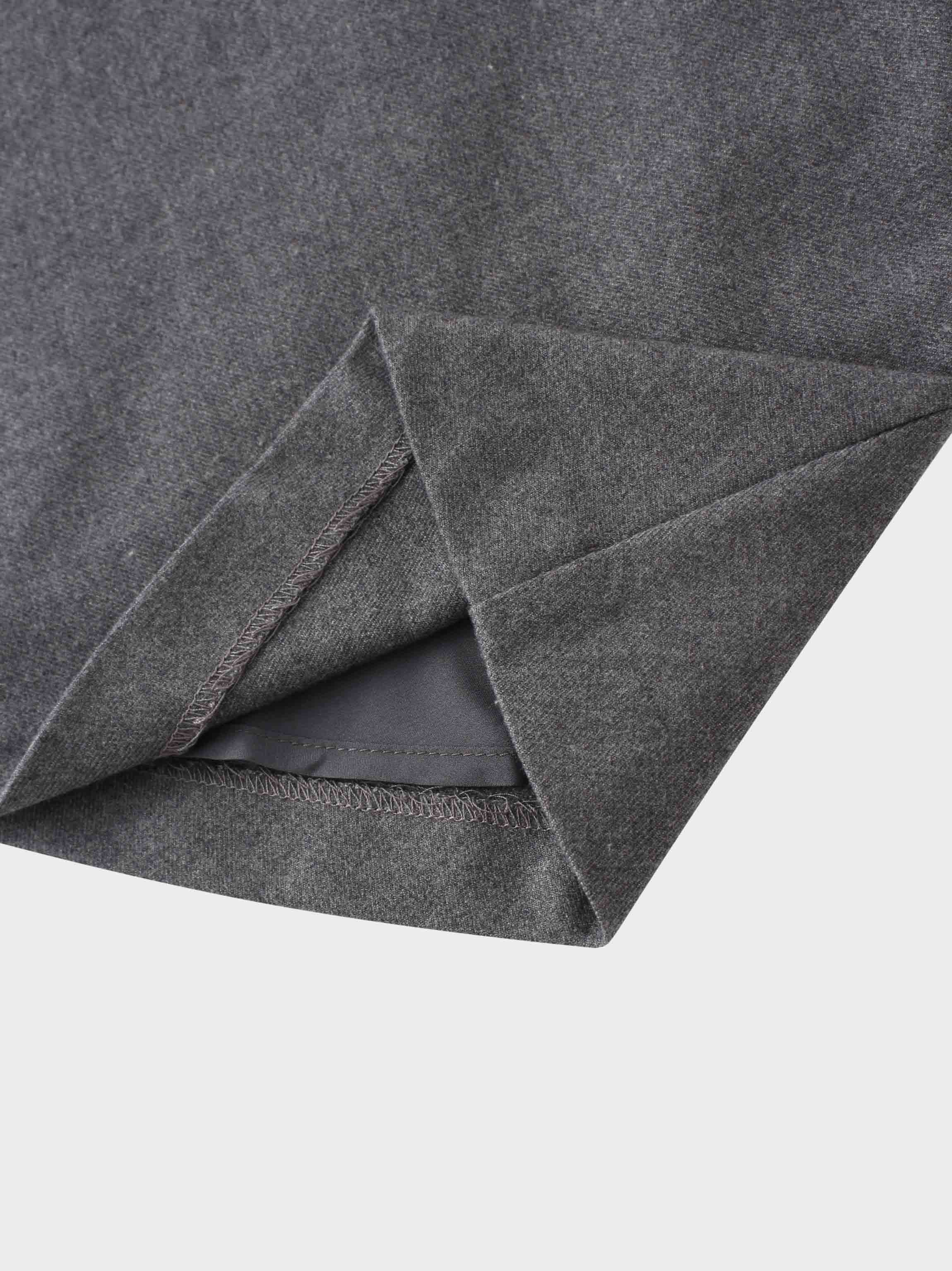 Basic A-Line Seamed Short Skirt-Grey