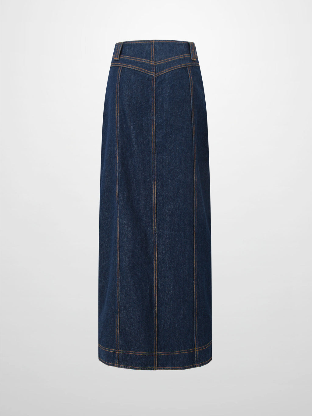 Button Design Denim Skirt-Blue
