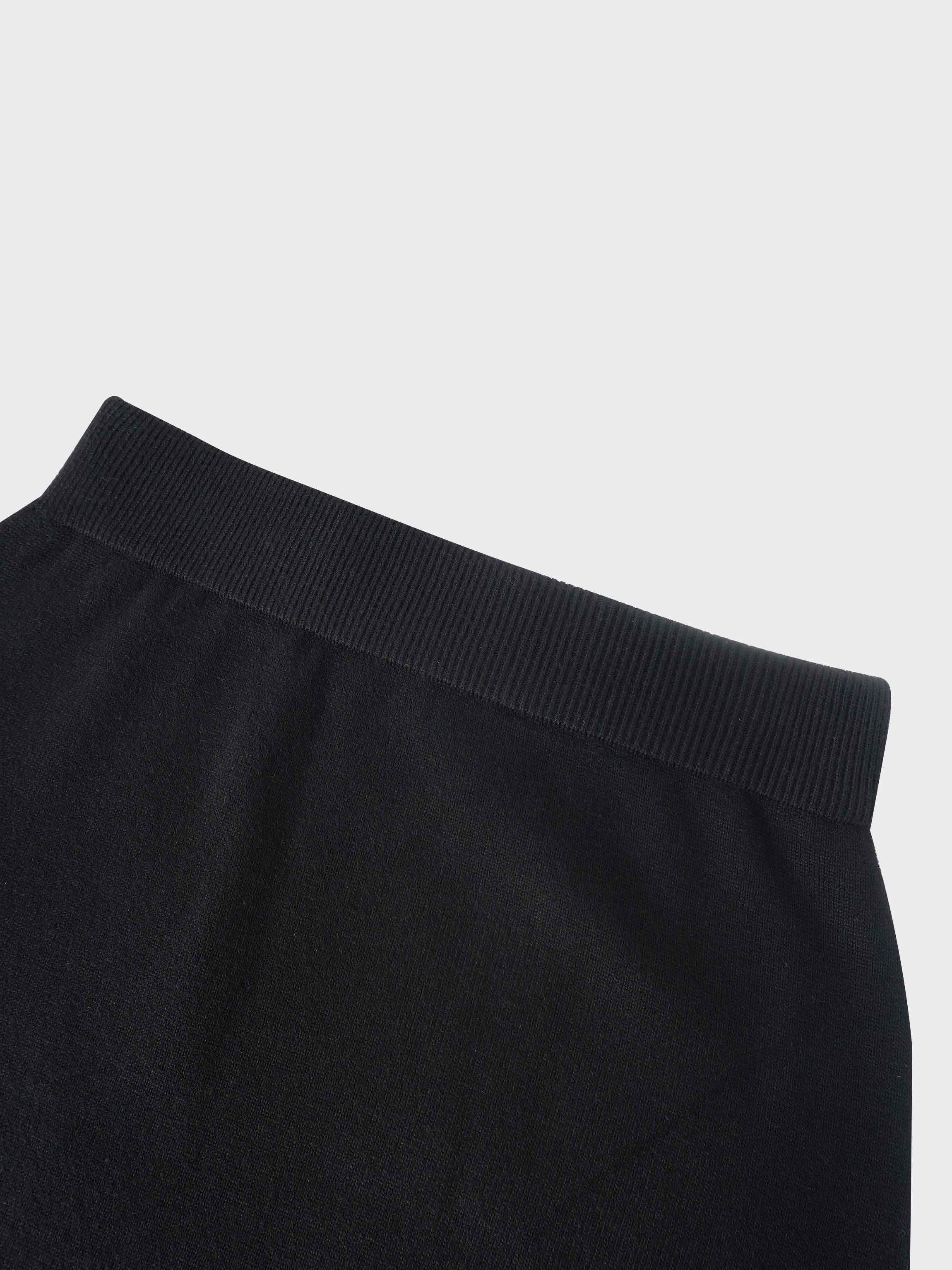 Side Zipper Straight Maxi Skirt-Black