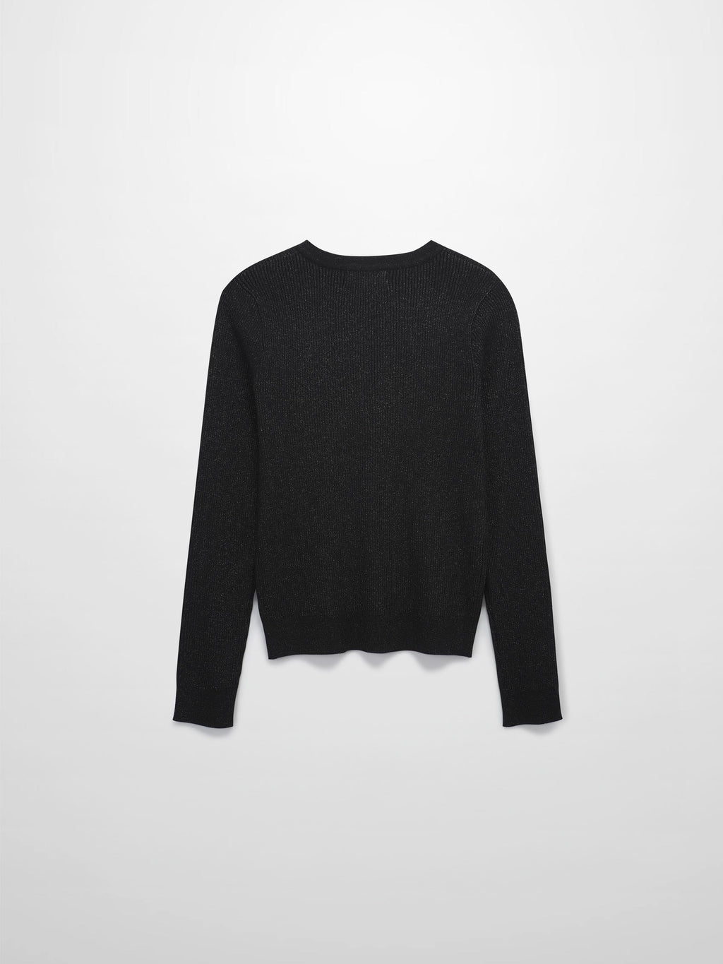 Lurex Ribbed Sweater-Black
