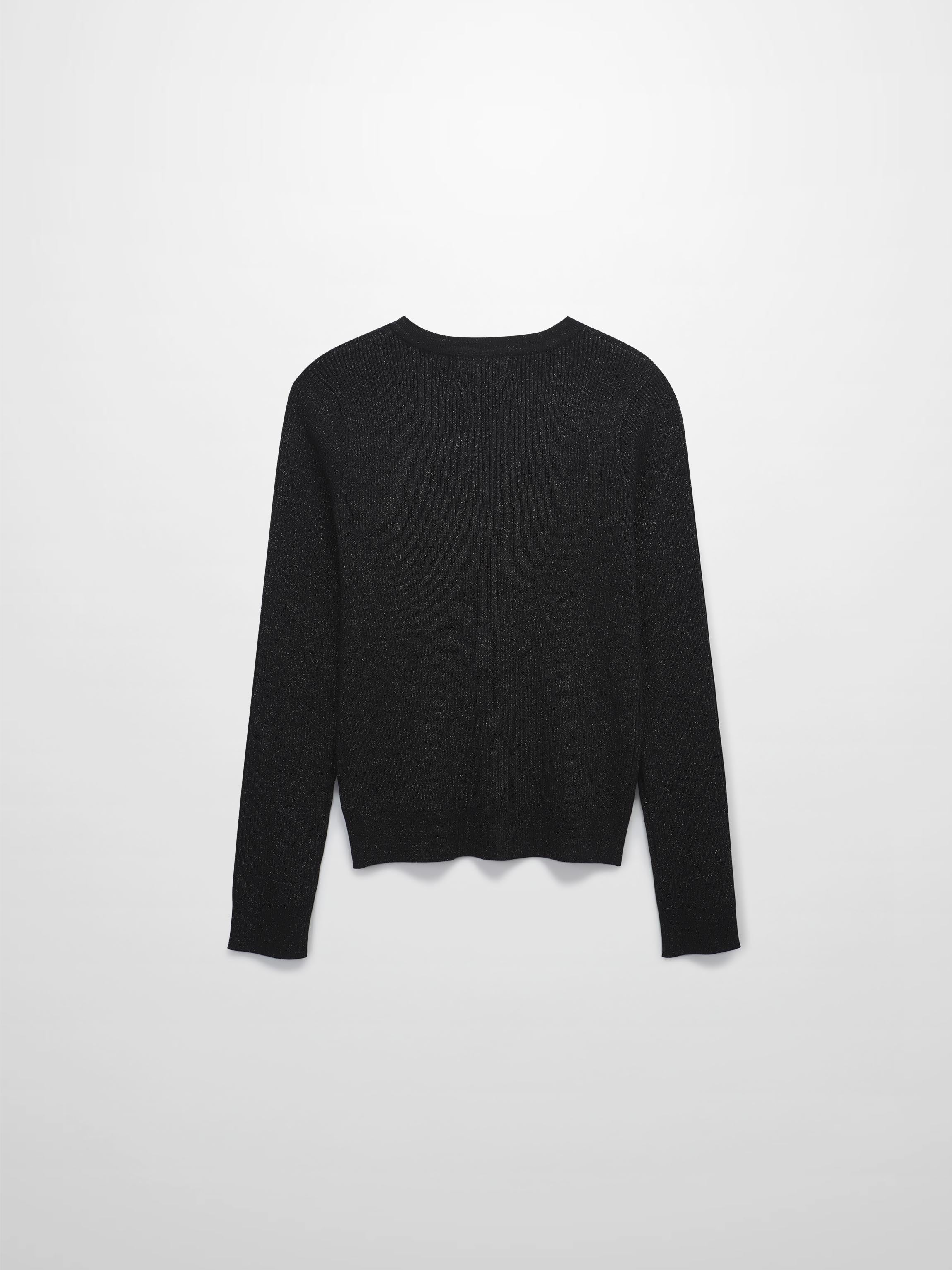 Lurex Ribbed Sweater-Black