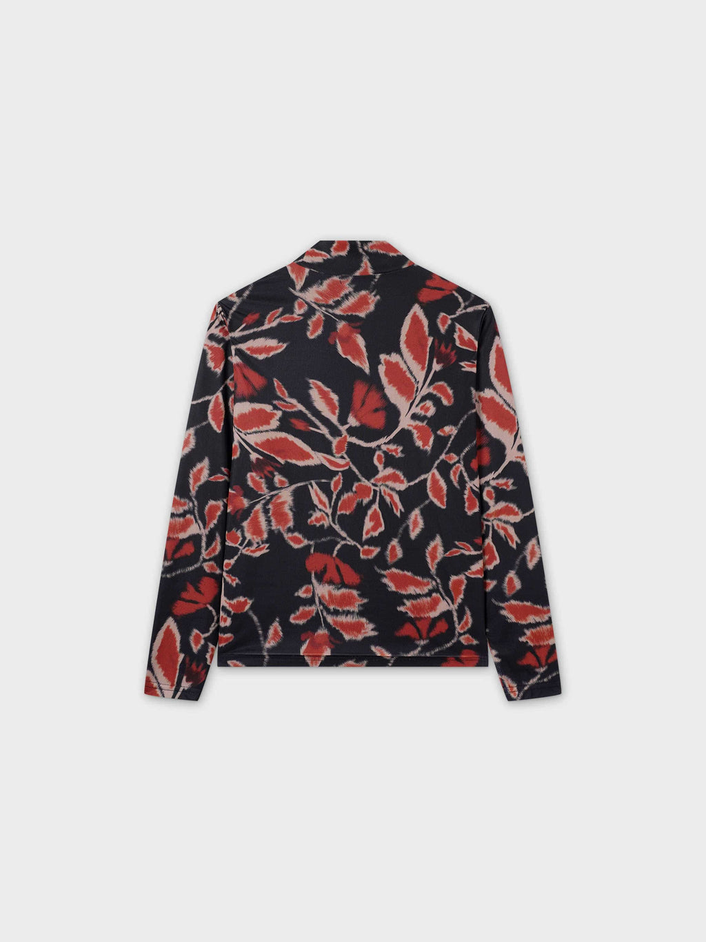 Printed Mesh Turtleneck-Marigold