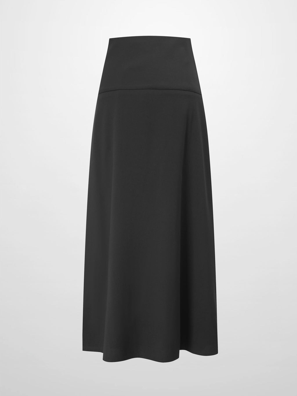 Side Button Yoke Skirt-Black