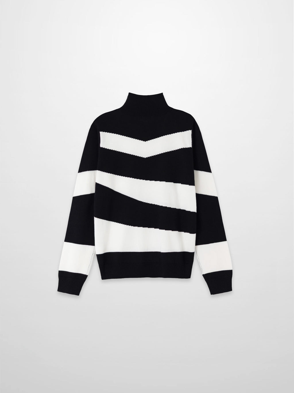 Classic Turtleneck Sweater-Black/White