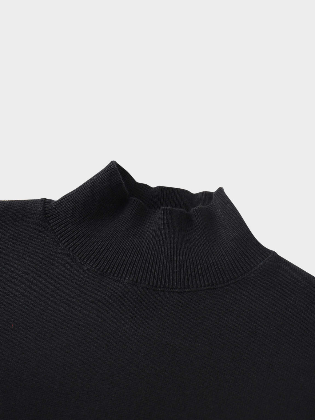 Knit Top Mock Neck Dress-Black