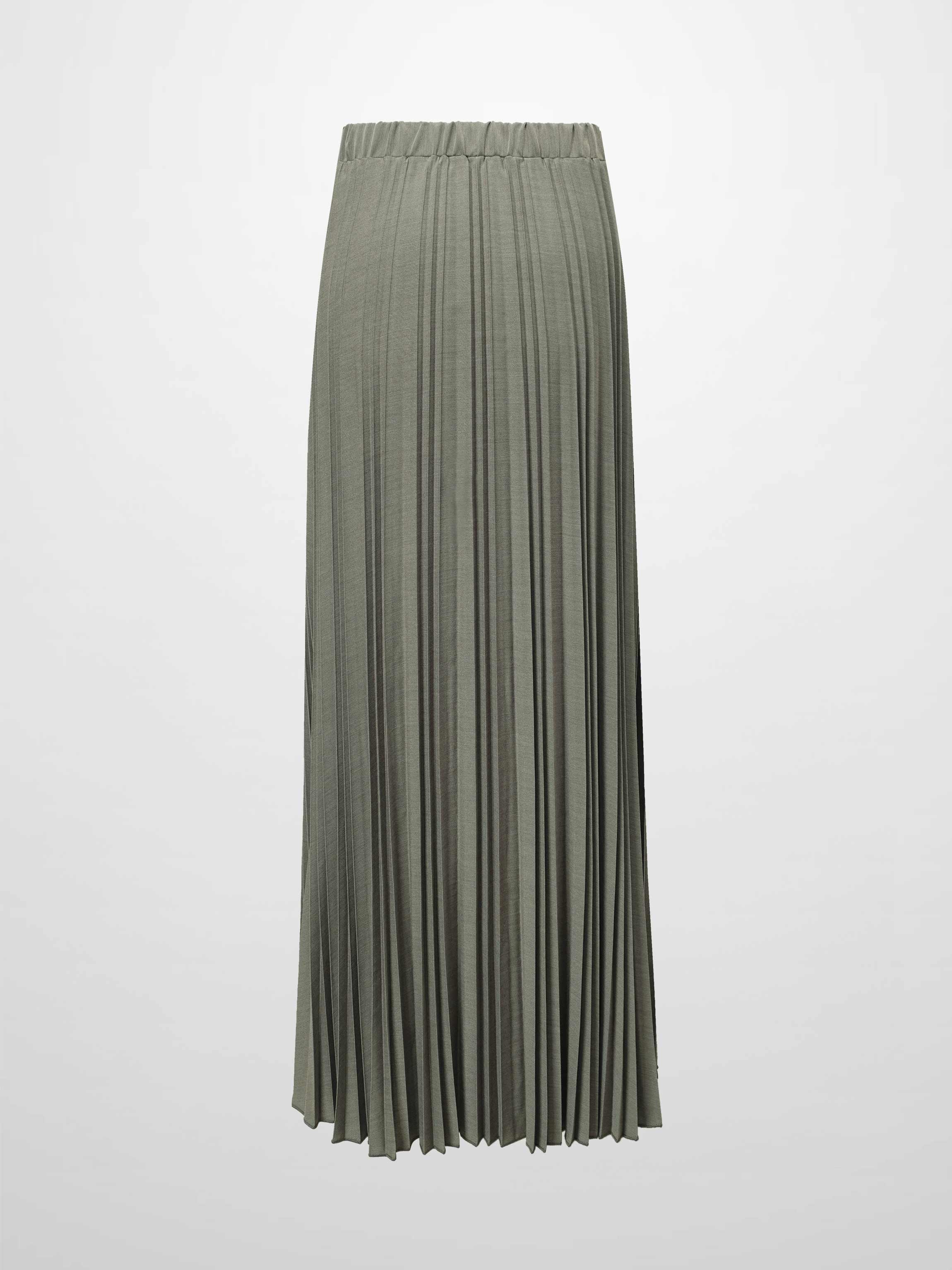 Mix Pleat Skirt-Olive Green