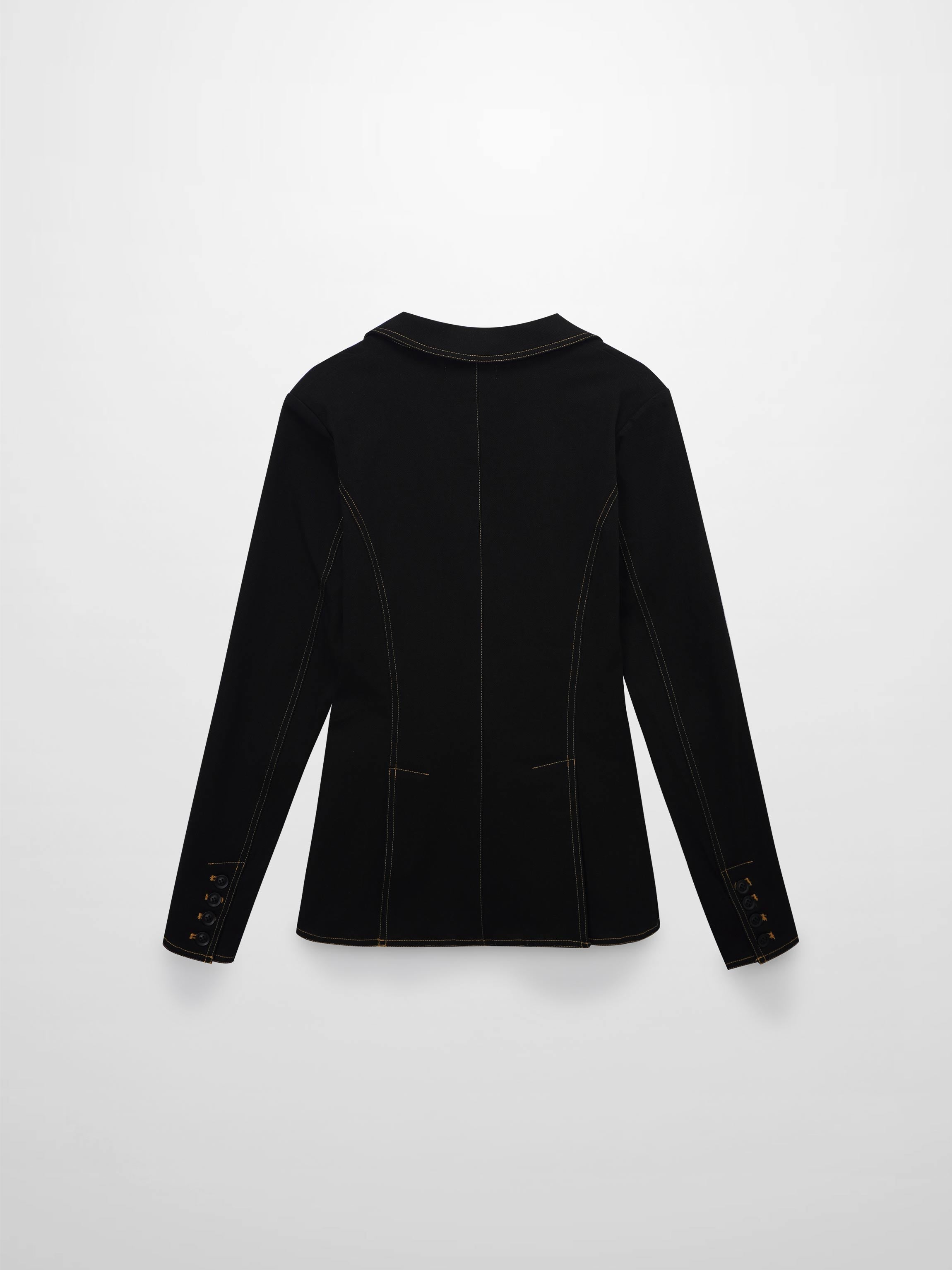 Stretch Denim Blazer-Black