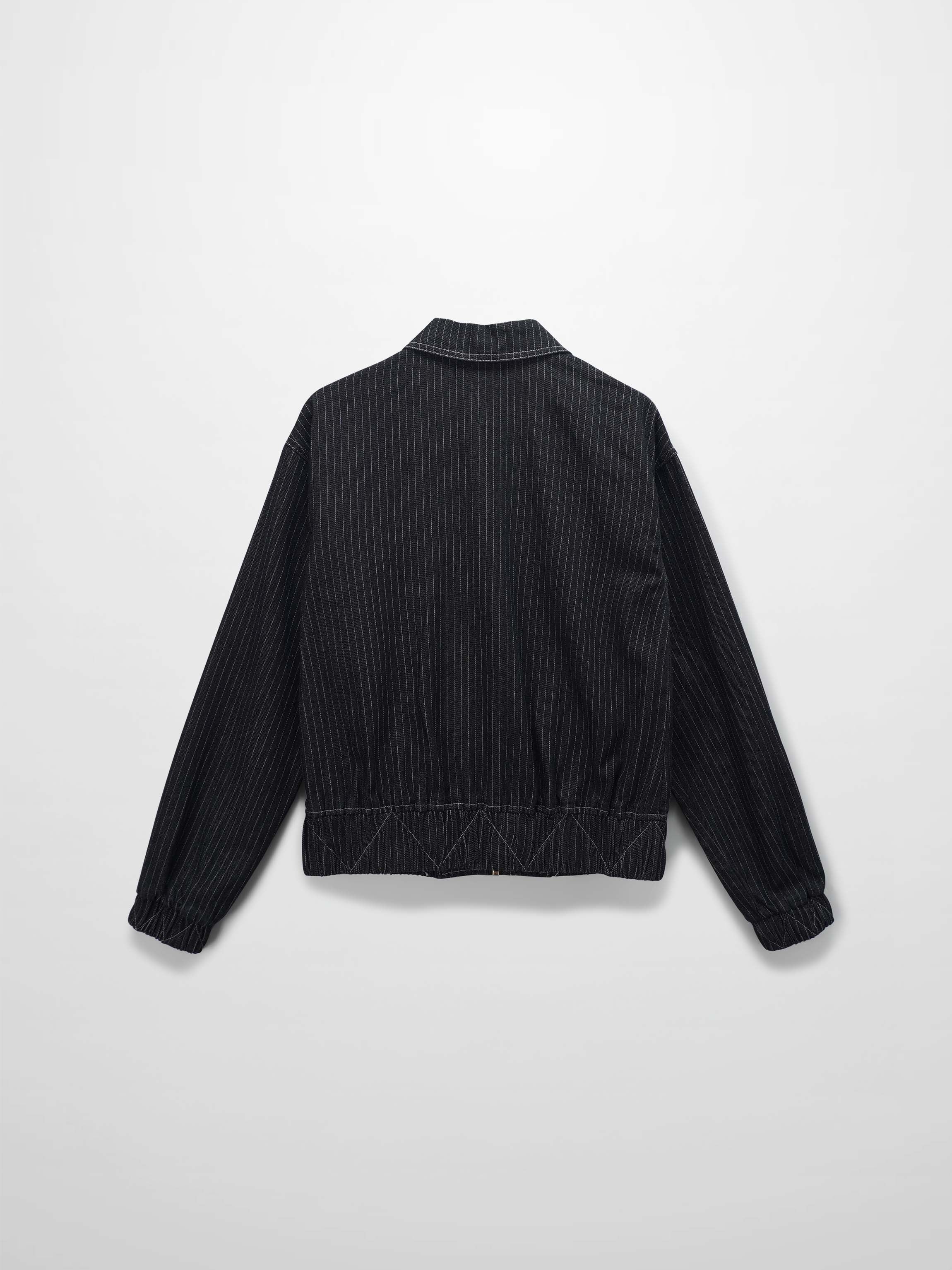 Denim Jacket-Black Pinstripe