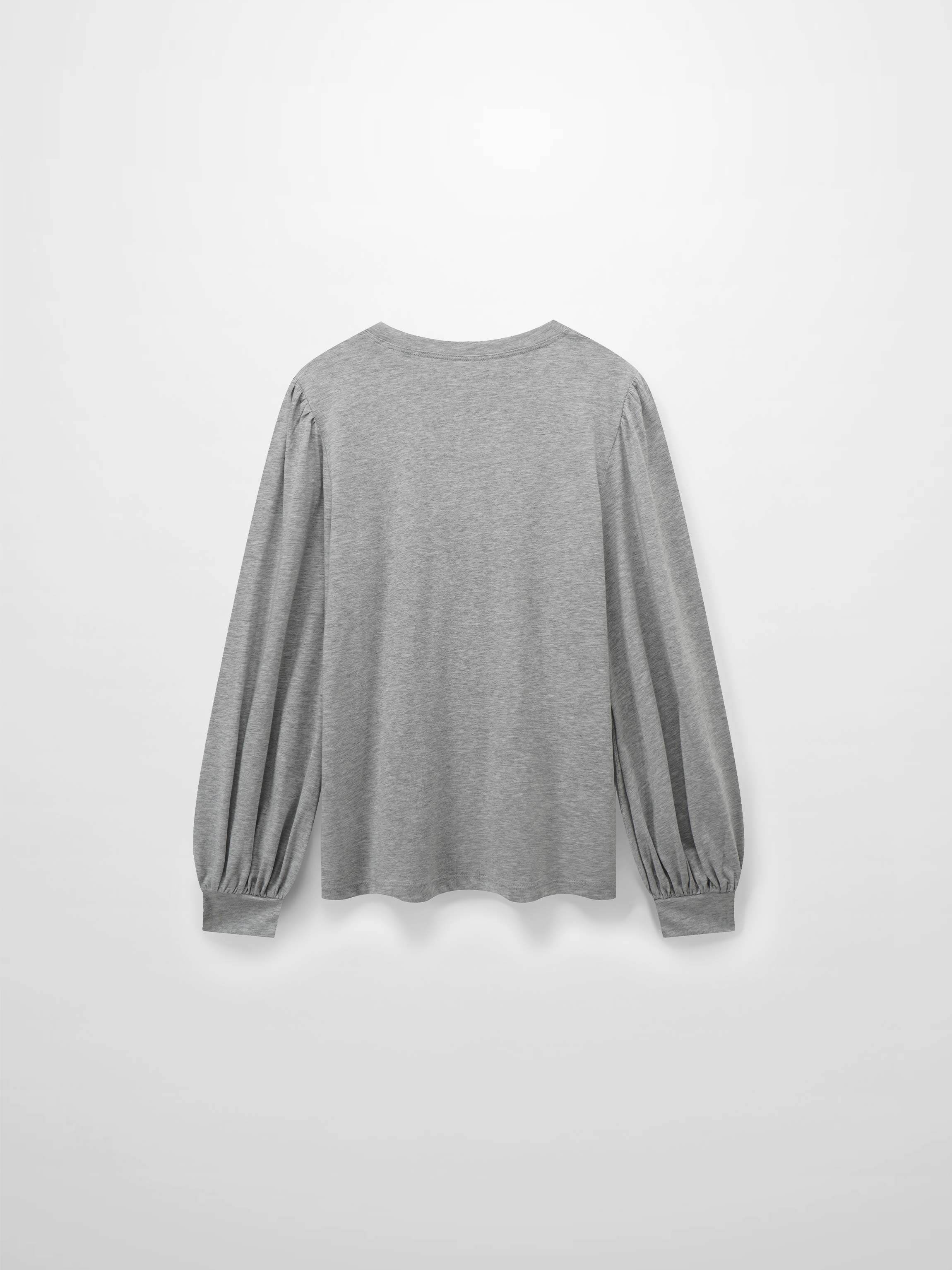 Bubble Sleeve T-Shirt-Heathered Grey