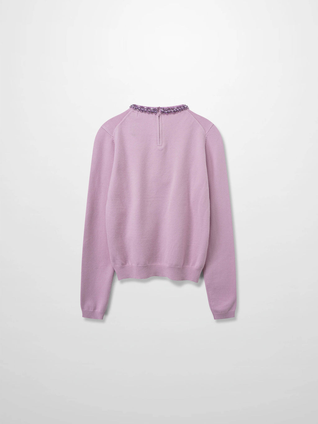 Embellished Crew Sweater-Lilac