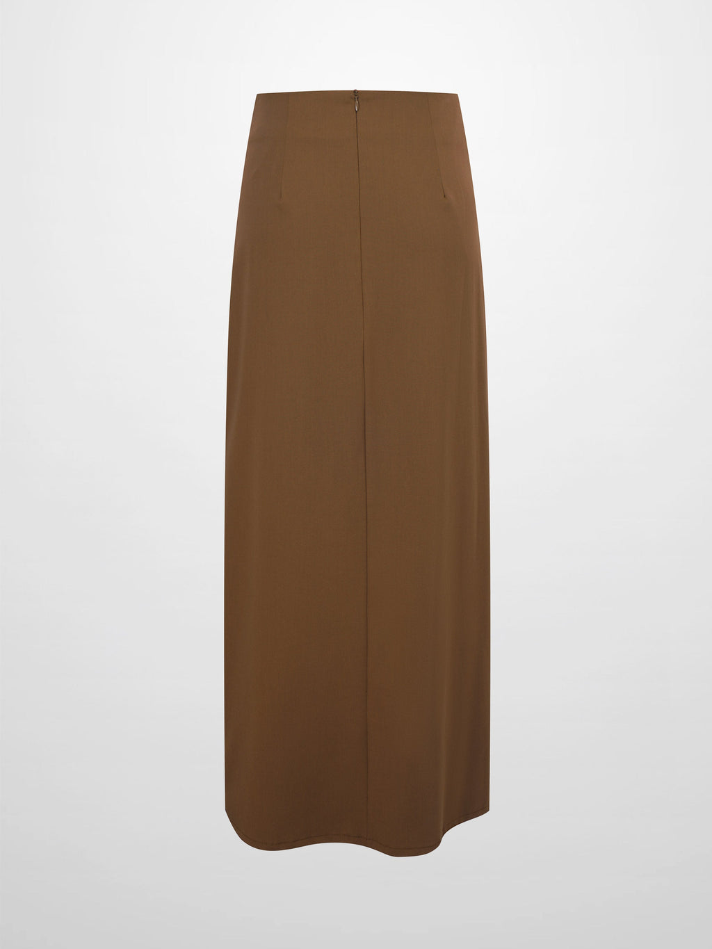 Side Loop Straight Maxi Skirt-Brown