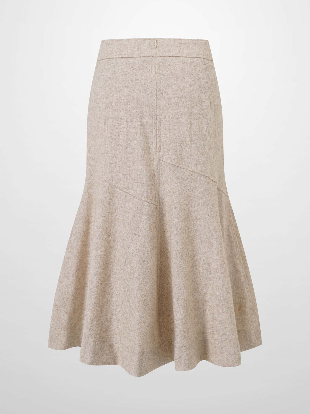 Wool Blend Short Panel Skirt-Oatmeal