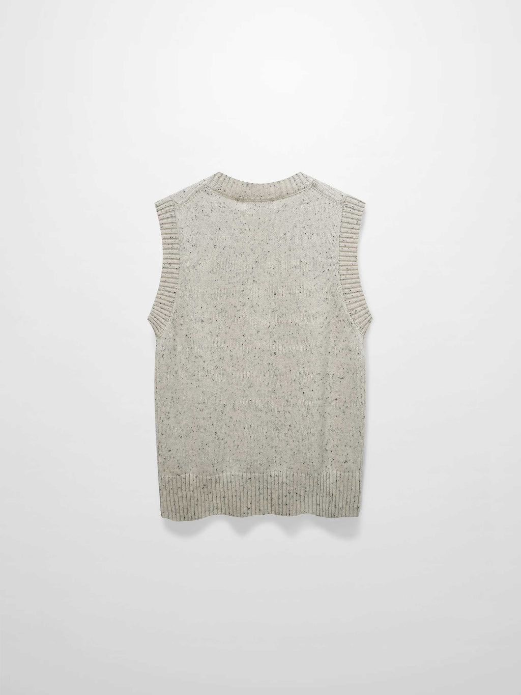 Speckled Crew Neck Vest-Ivory