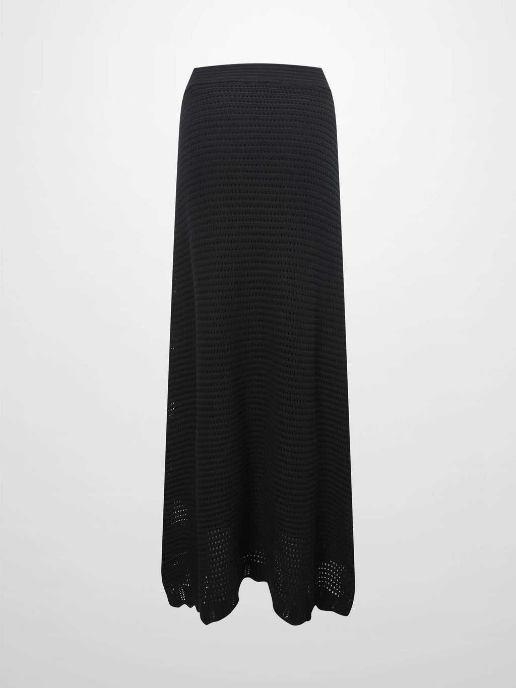 Crochet Knit Skirt-Black